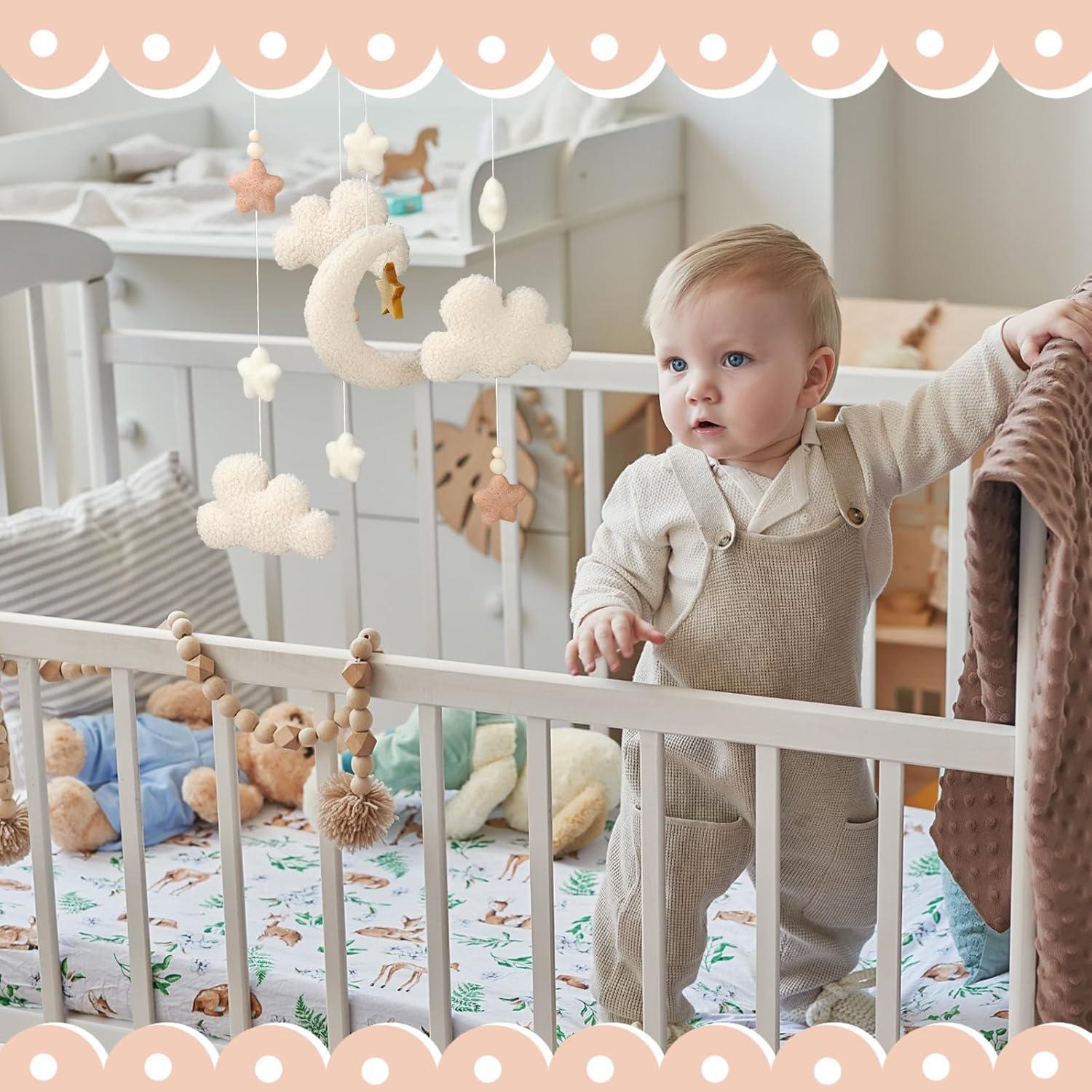 Móvil de Cuna Hecho a Mano CroBlissful Neutro Boho