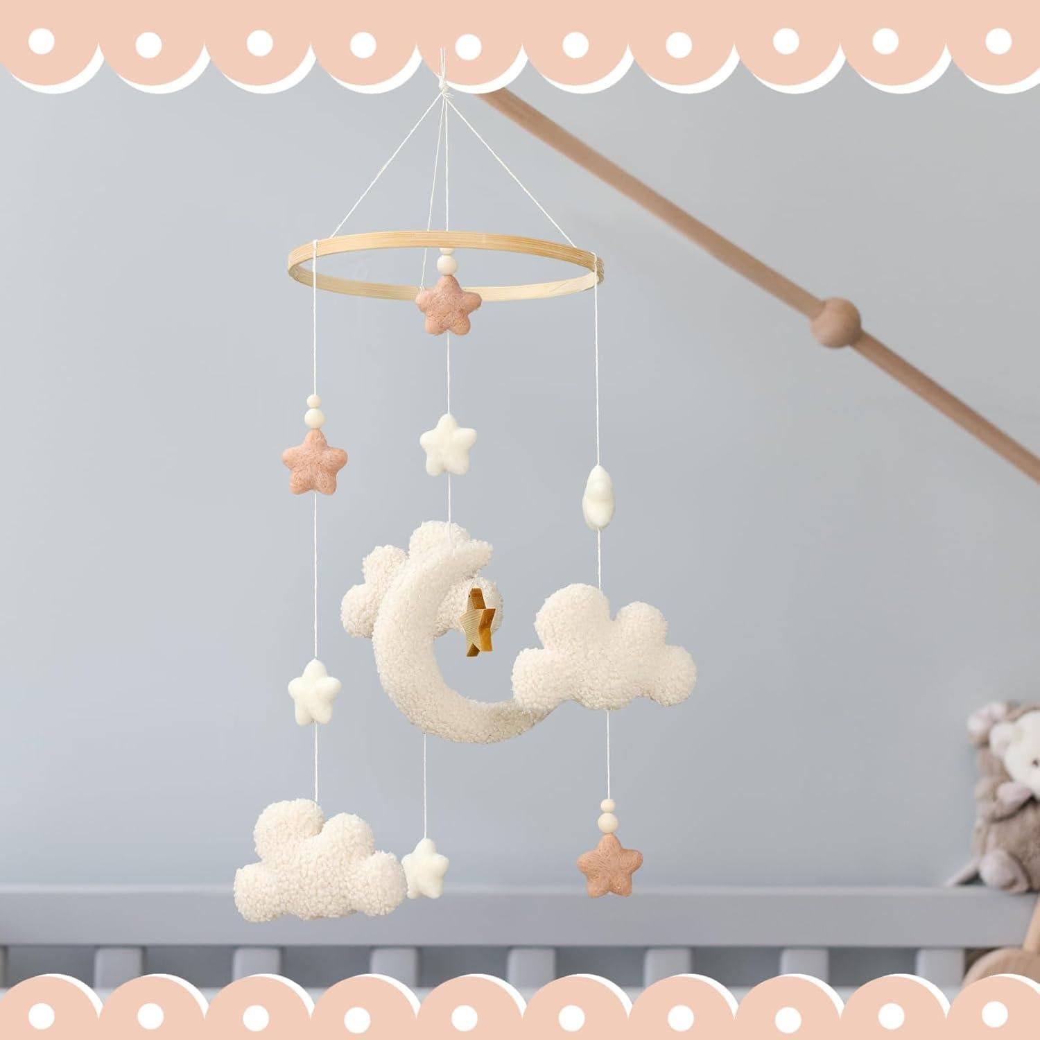 Móvil de Cuna Hecho a Mano CroBlissful Neutro Boho