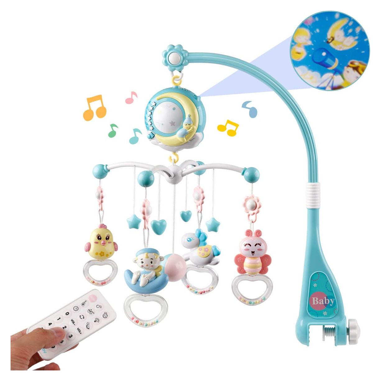 Móvil Musical para Cuna Mini Tudou con Proyector y Sonajeros