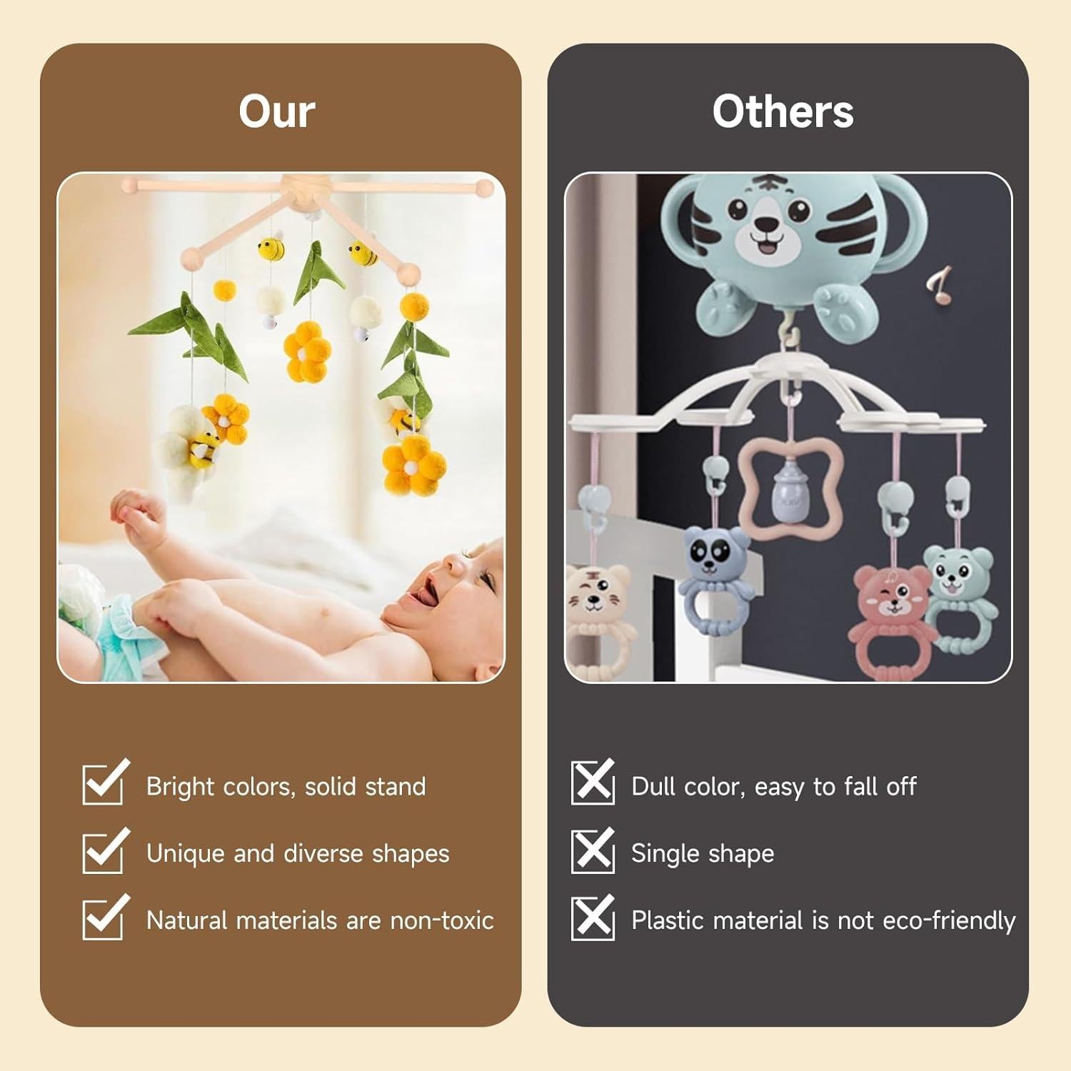 Kit de Marco Móvil de Madera FLEXMAN para Cuna - 6 Patas