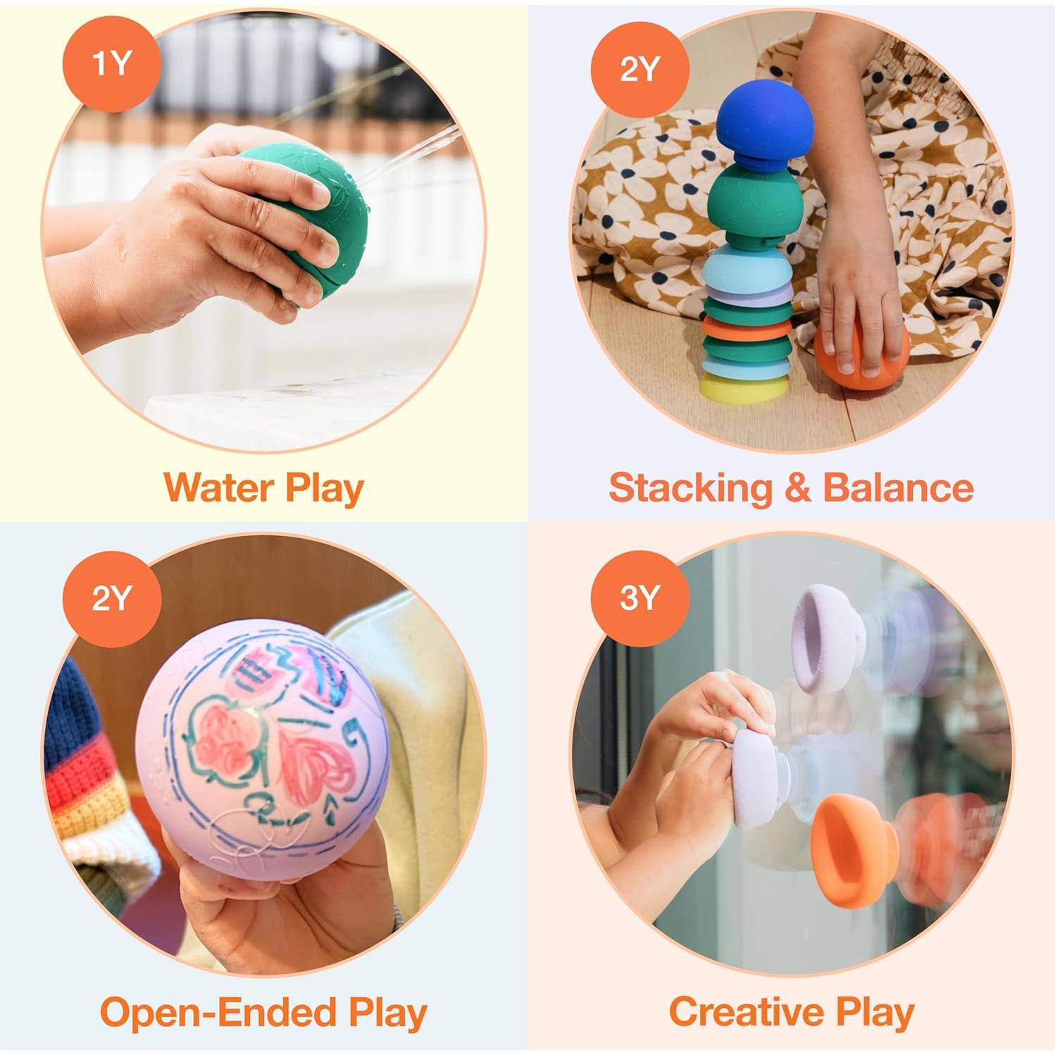 Juguete Sensorial Silicona Grado Alimenticio b es para bola - 2 piezas