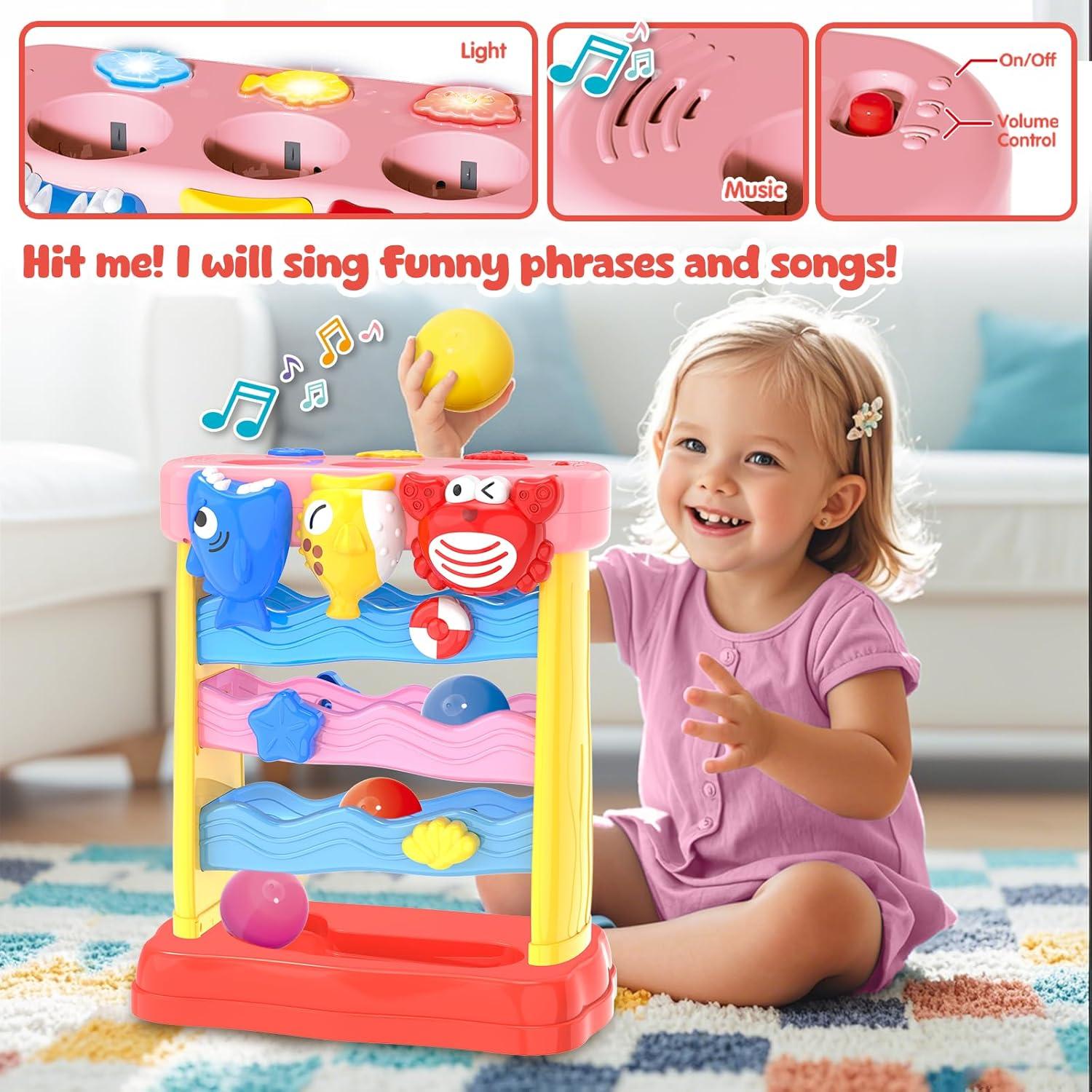 Juguete Musical Montessori AuroTops Golpea Pelotas 0-3 Años