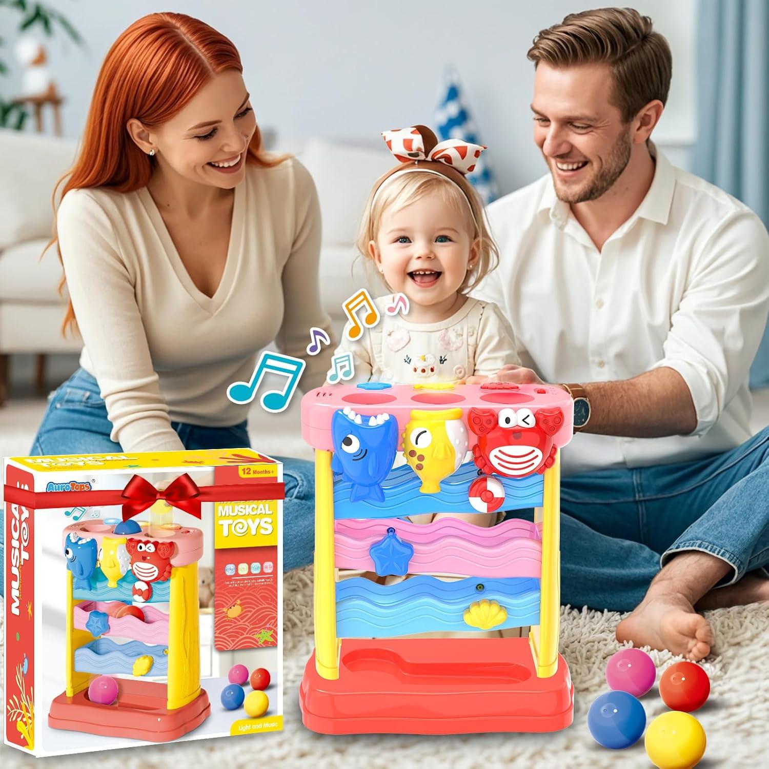 Juguete Musical Montessori AuroTops Golpea Pelotas 0-3 Años