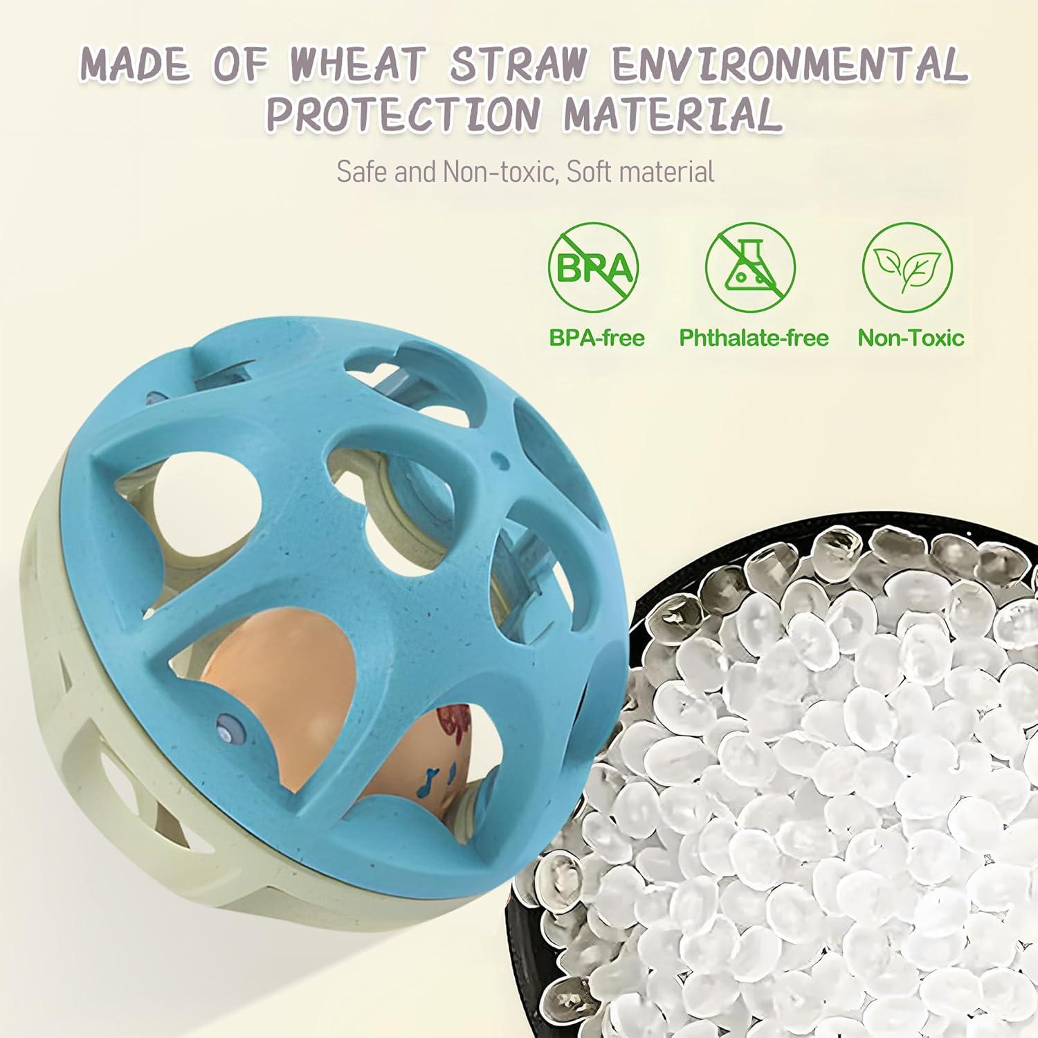 Pelota Sonajero para Bebés ROHSCE - Juguete Sensorial de Paja de Trigo