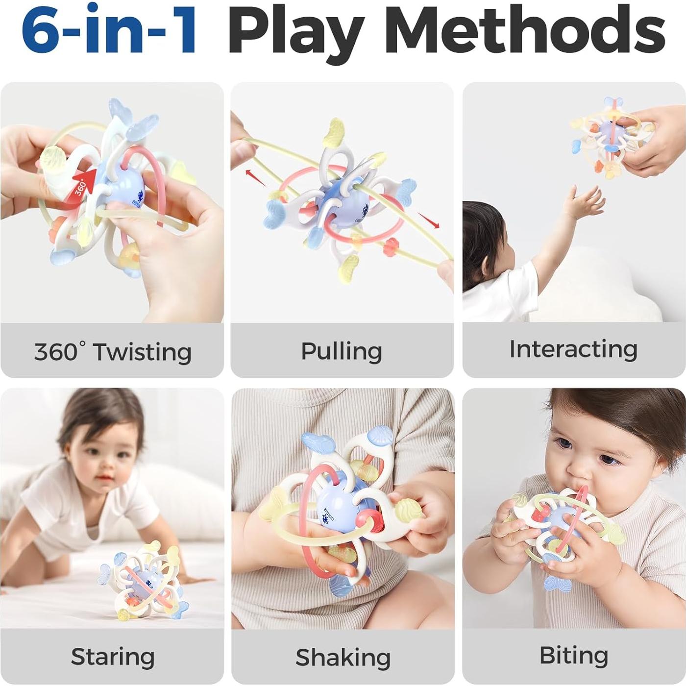 Juguete de Mordida Sensorial Evoceler para Bebés 0-12 Meses