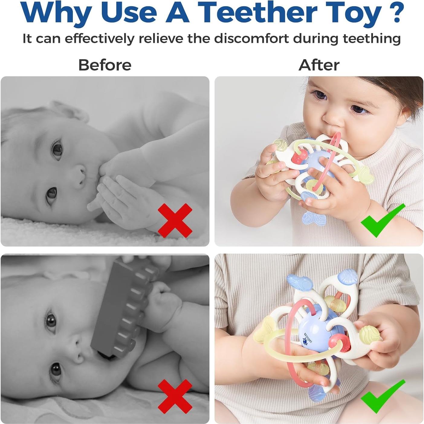 Juguete de Mordida Sensorial Evoceler para Bebés 0-12 Meses