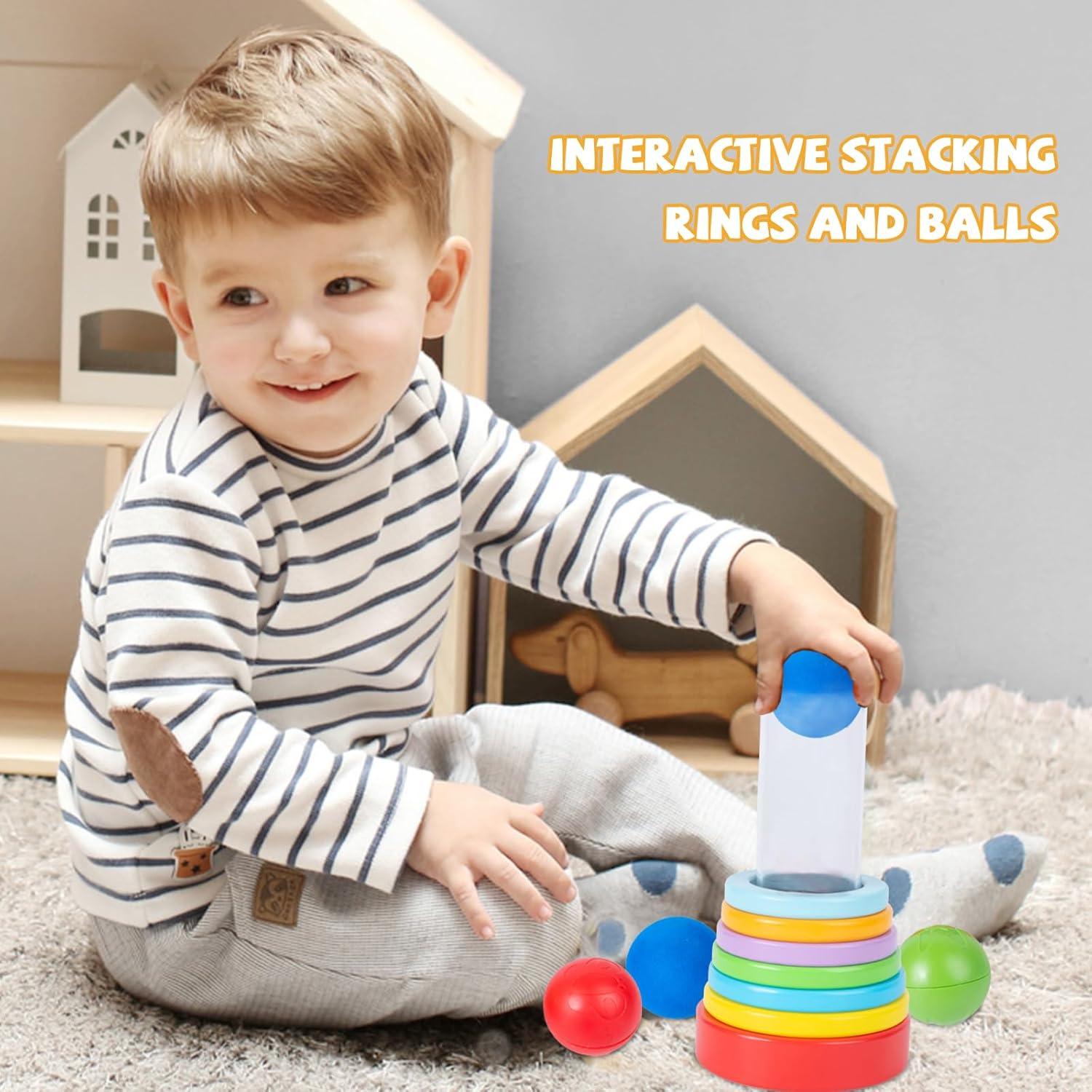 Anillos Apilables Interactivos Montessori para Bebés - 6 meses+