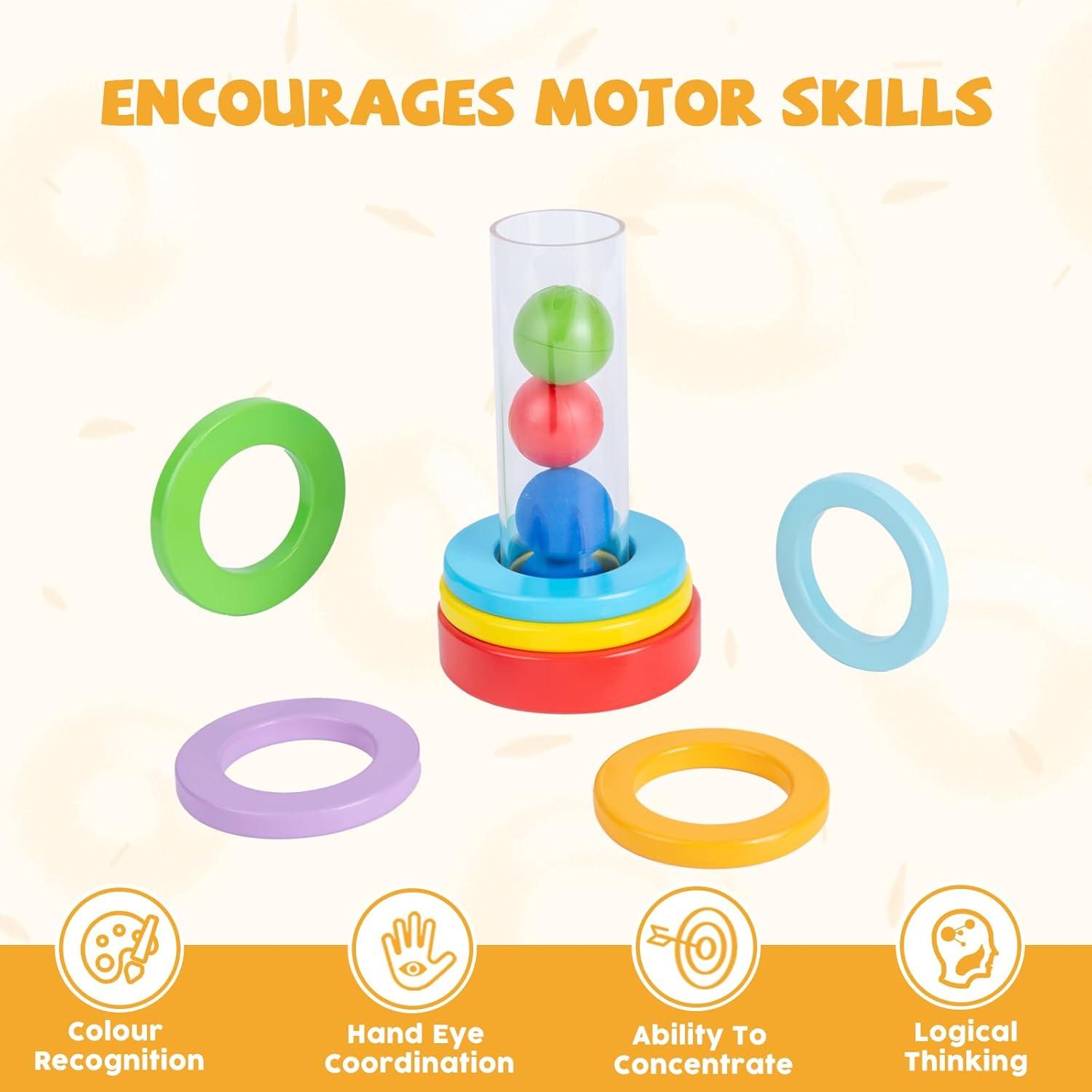 Anillos Apilables Interactivos Montessori para Bebés - 6 meses+