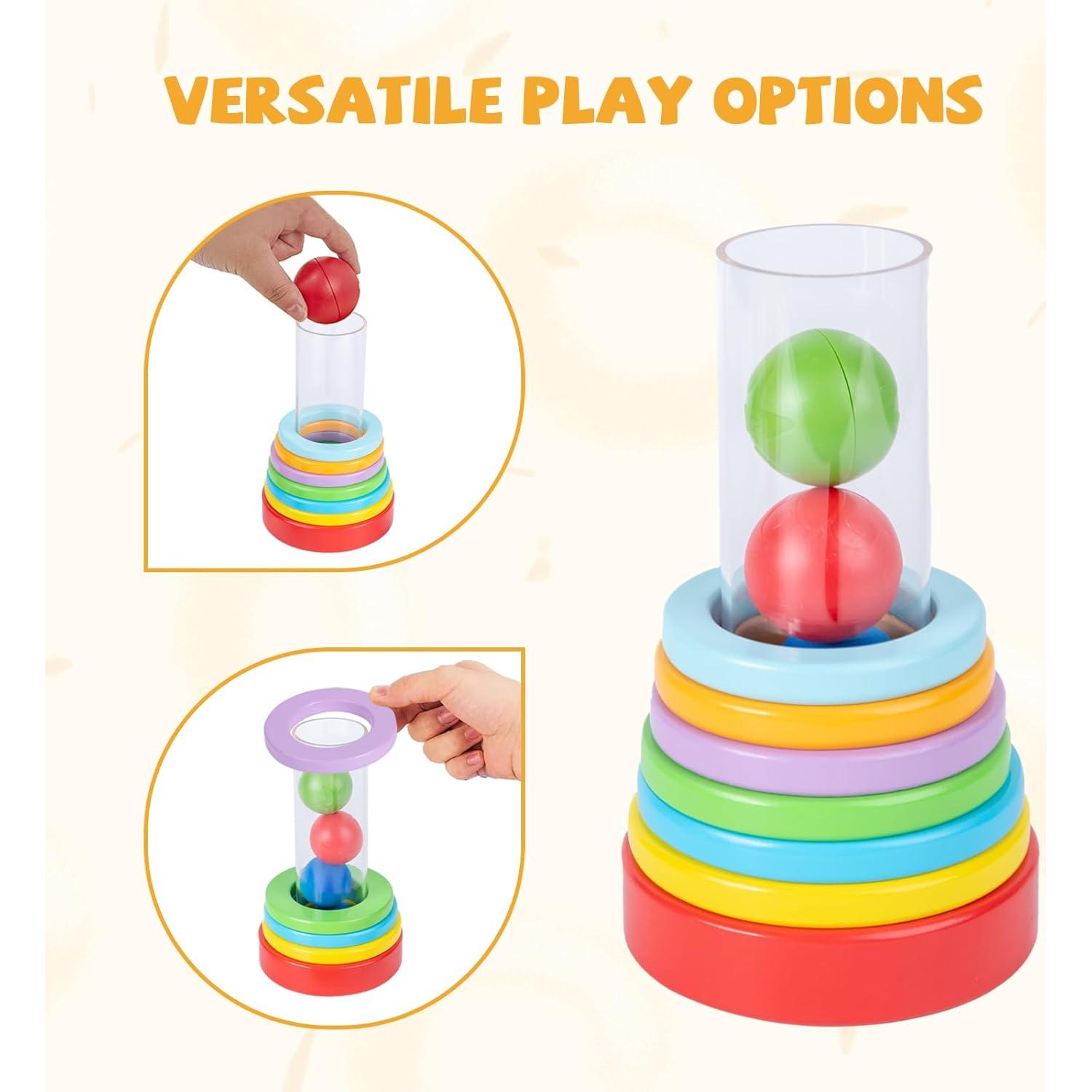 Anillos Apilables Interactivos Montessori para Bebés - 6 meses+