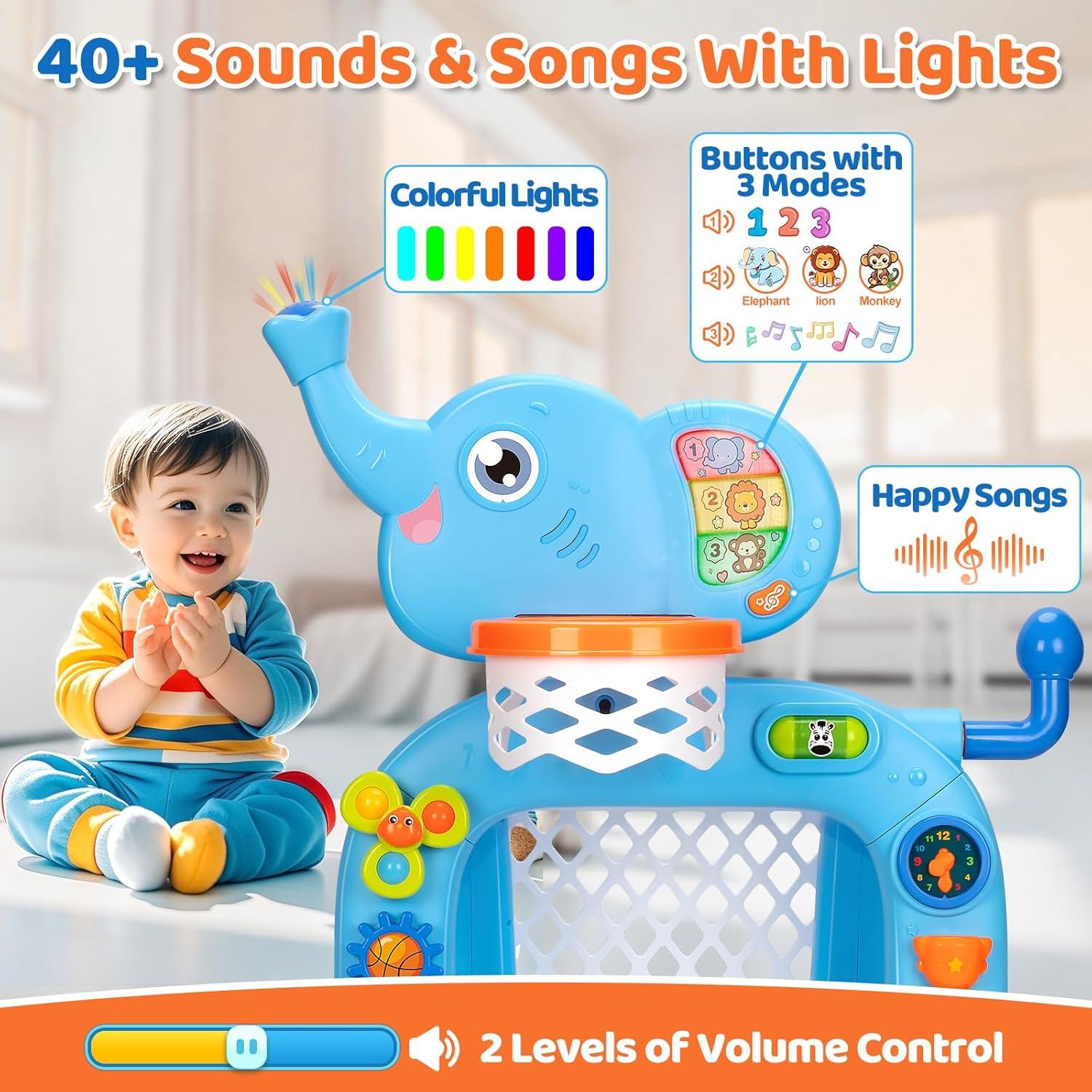 Juguete Deportivo Interactivo KIZZYEA Aro Baloncesto y Meta Fútbol