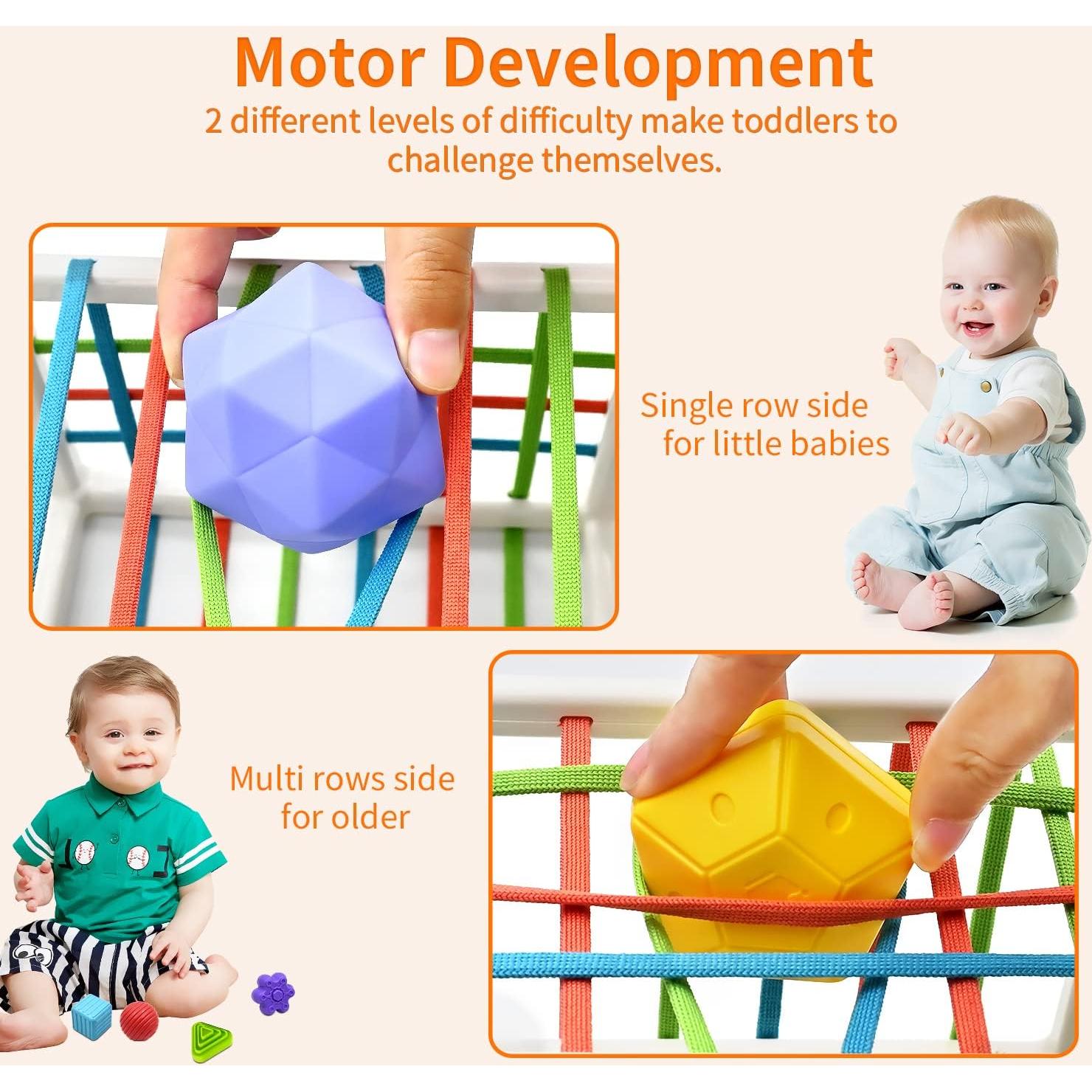 Cubo Clasificador de Formas Sensorial AiTuiTui con Bolas Suaves