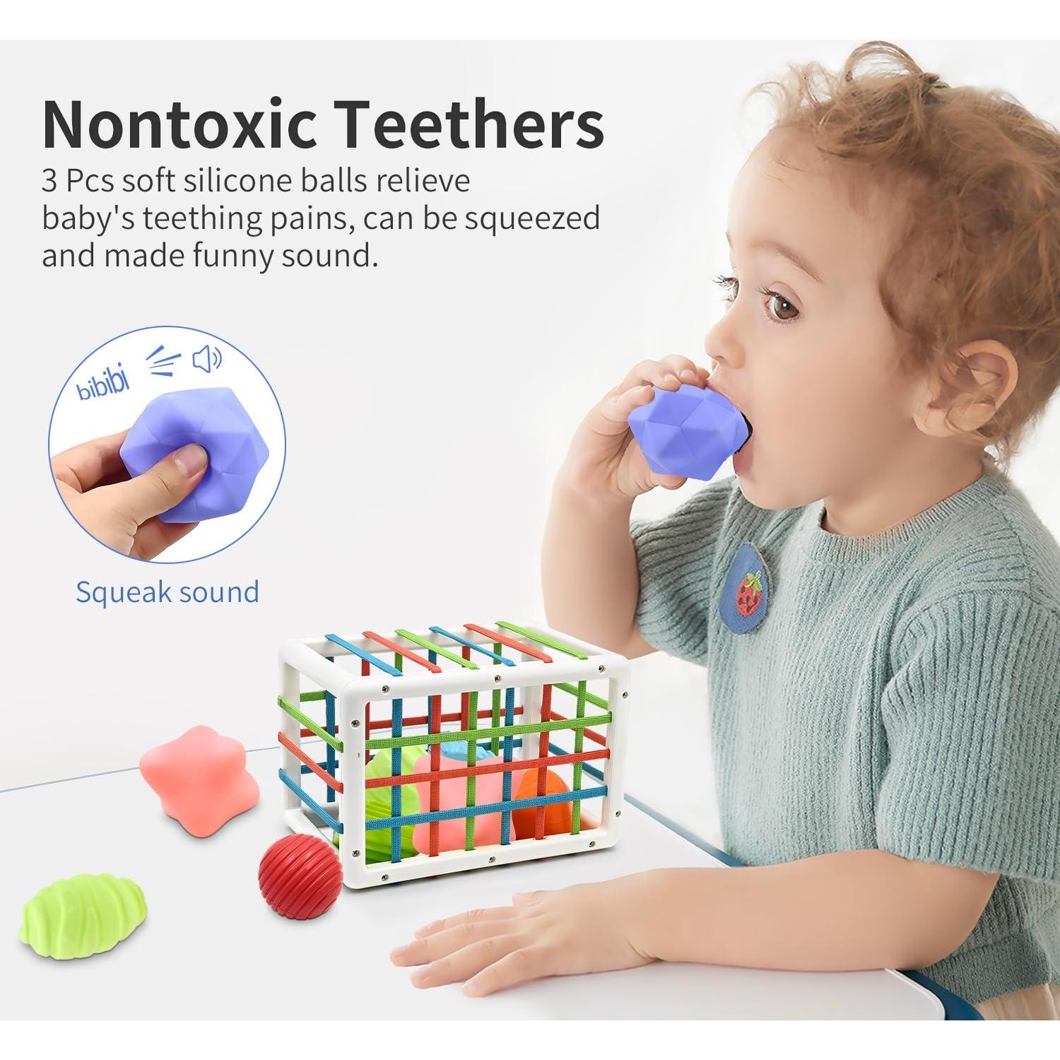 Cubo Clasificador de Formas Sensorial AiTuiTui con Bolas Suaves