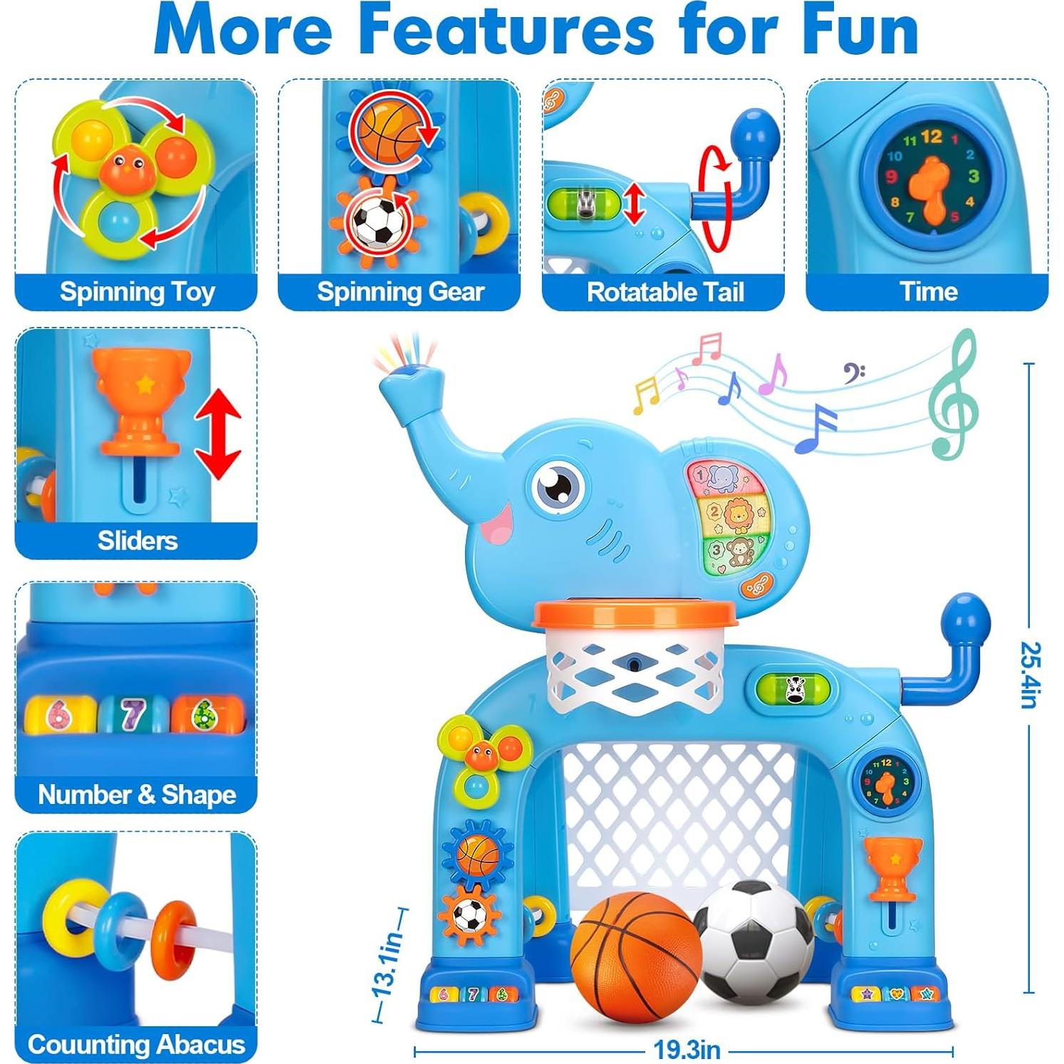 Aro de Baloncesto y Meta de Fútbol Gmaophy para Niños 1-3 Años