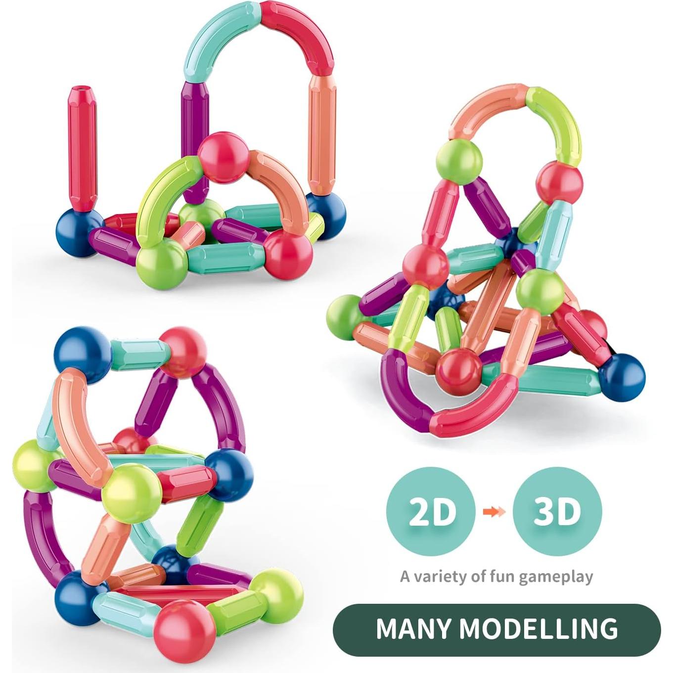 Juego de Construcción Magnética Jojofar 42 Piezas 3+