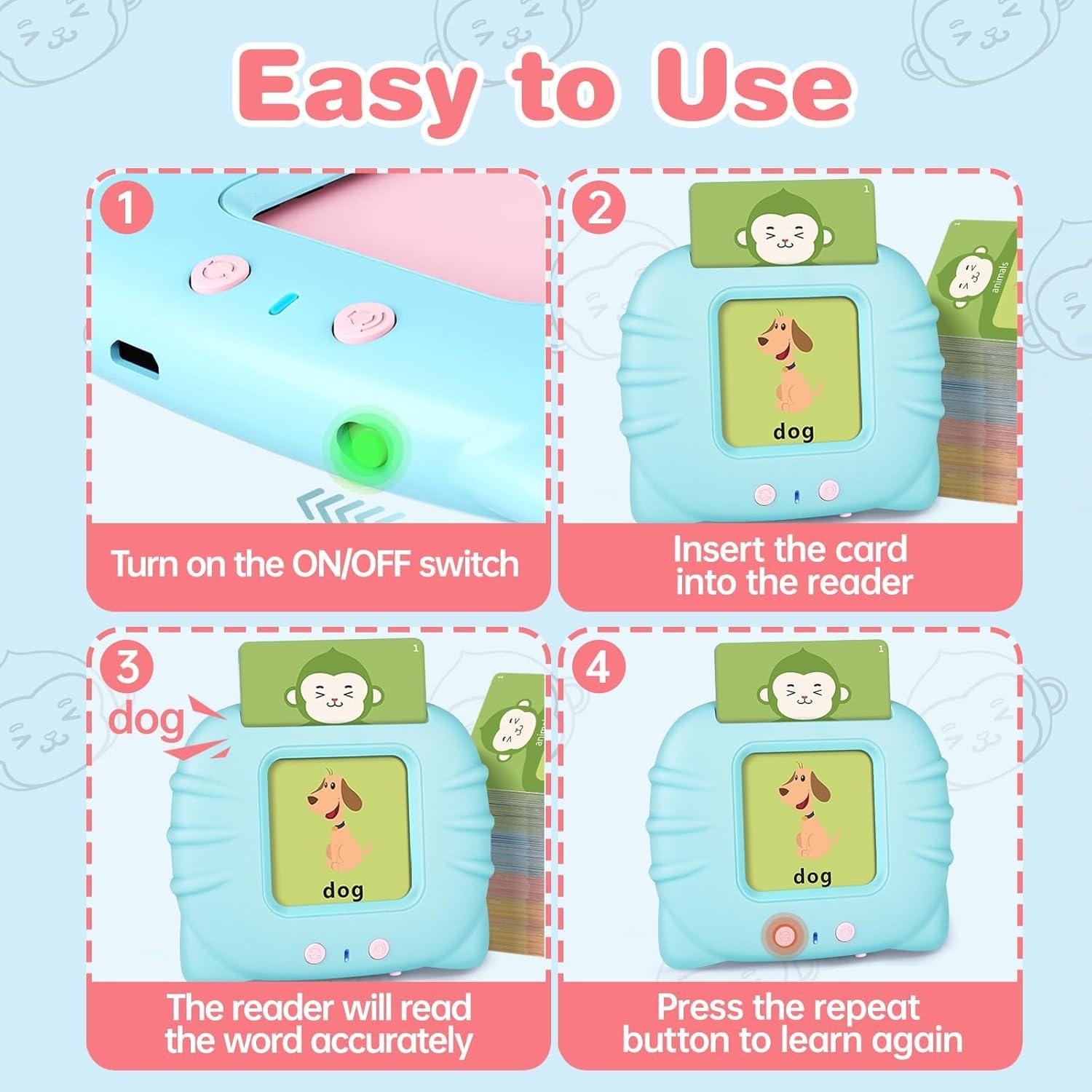 Tarjetas de Flash que Hablan U_LEARNER 296 Palabras Azul