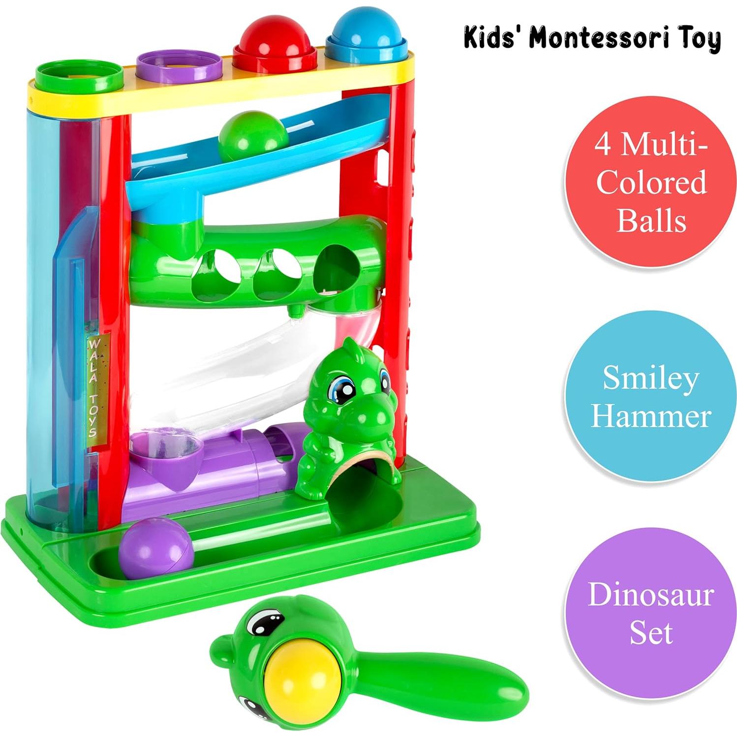 Juguete de Golpear Pelota WALA con Martillo y Dinosaurios