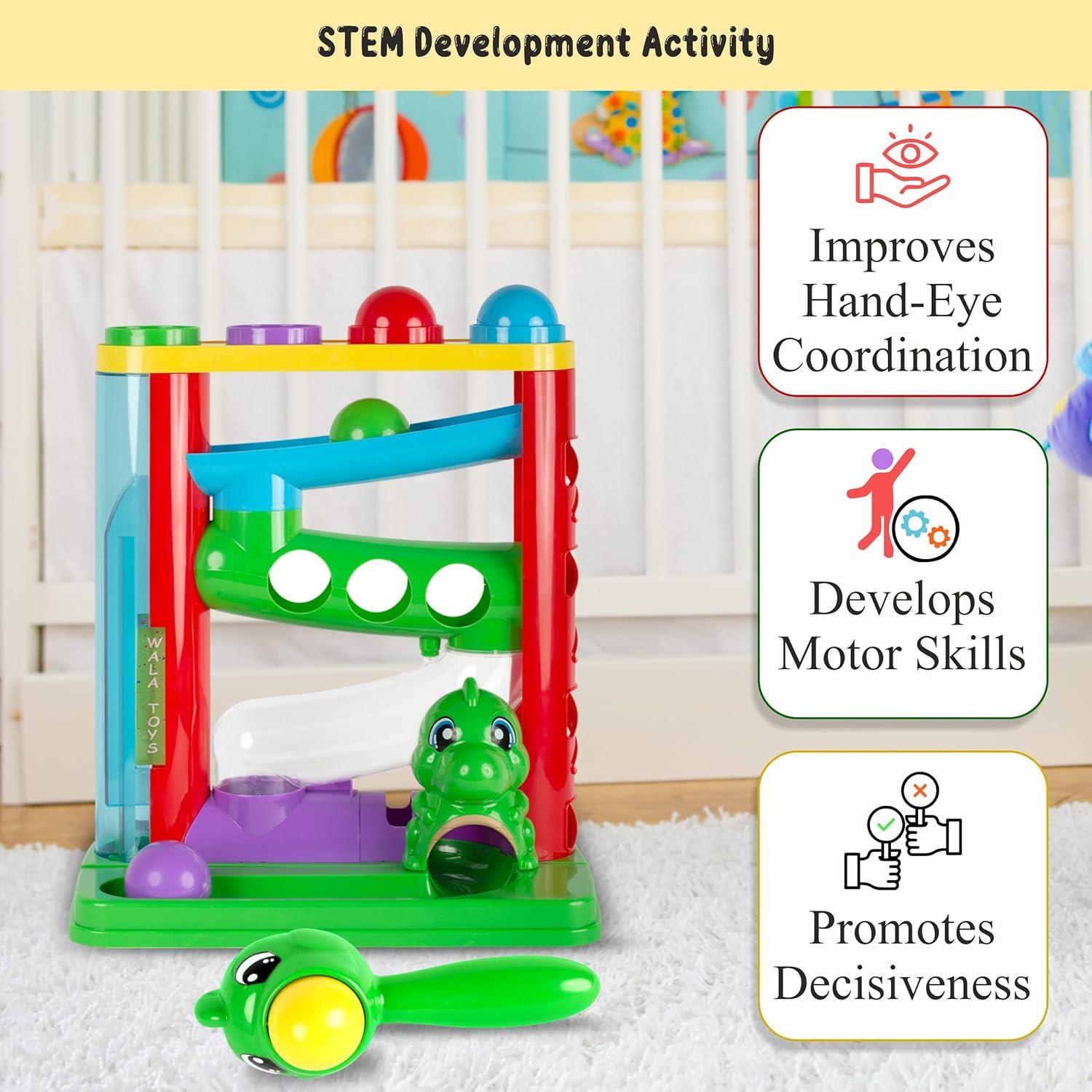 Juguete de Golpear Pelota WALA con Martillo y Dinosaurios