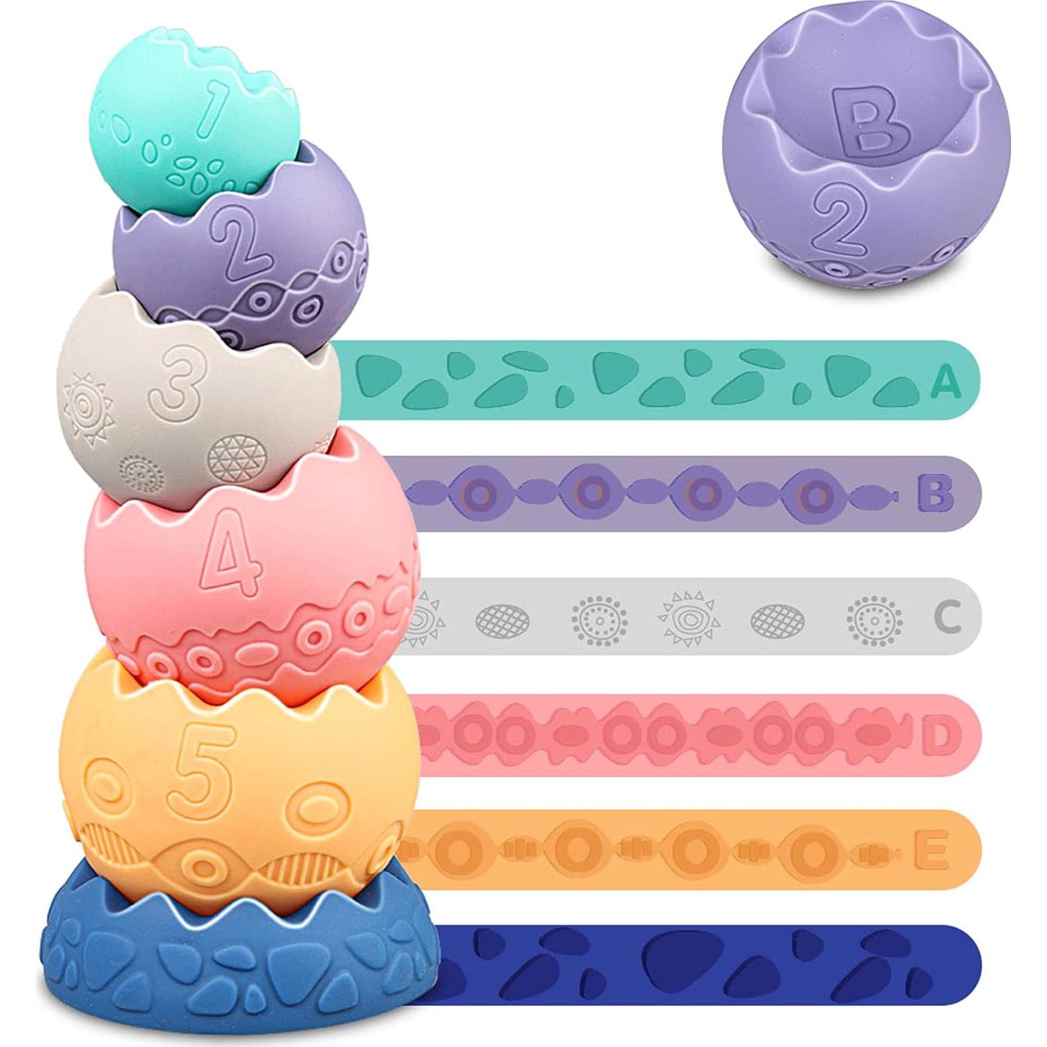 Pelotas Apilables Suaves Montessori Yuqiang para Bebés 6+ Meses