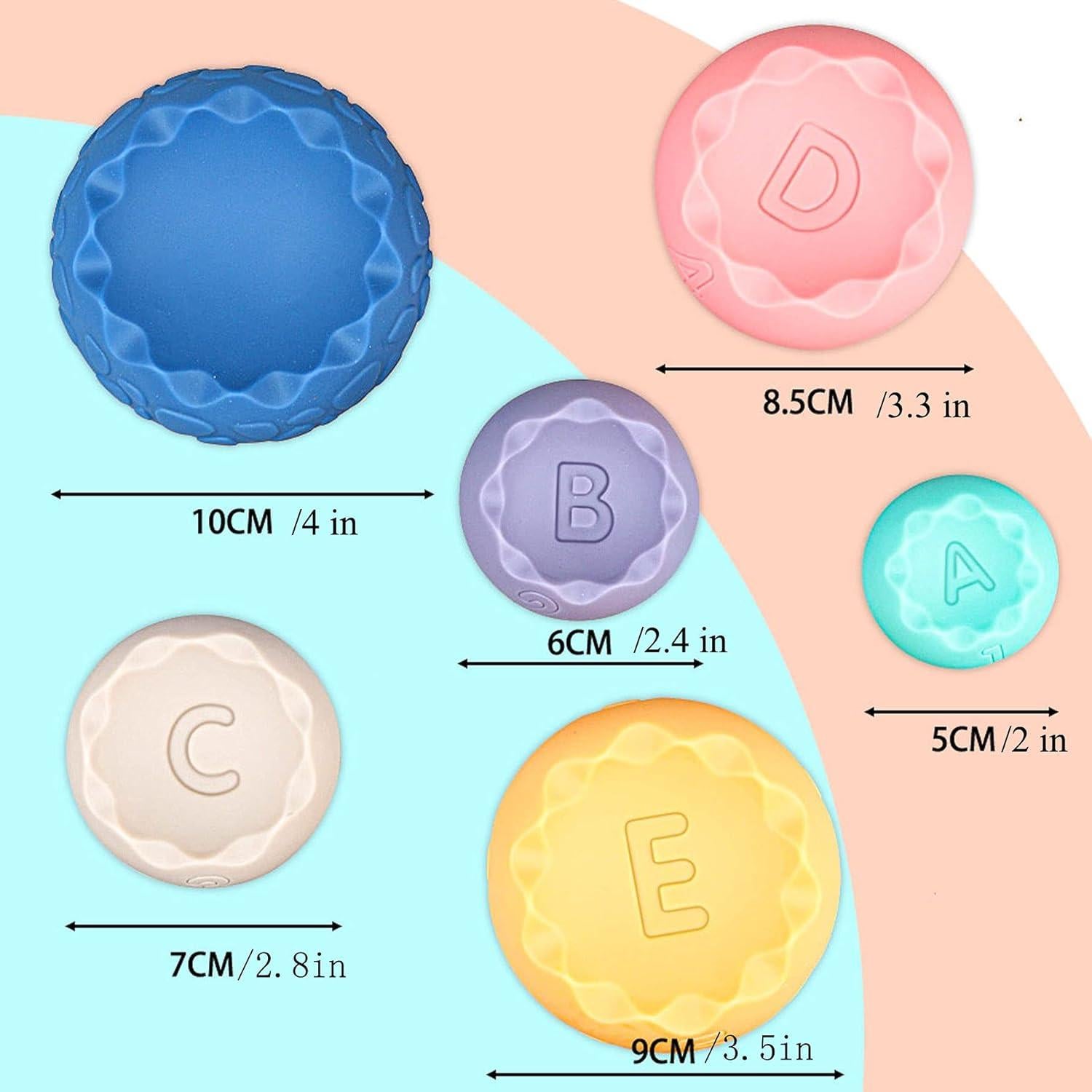 Pelotas Apilables Suaves Montessori Yuqiang para Bebés 6+ Meses