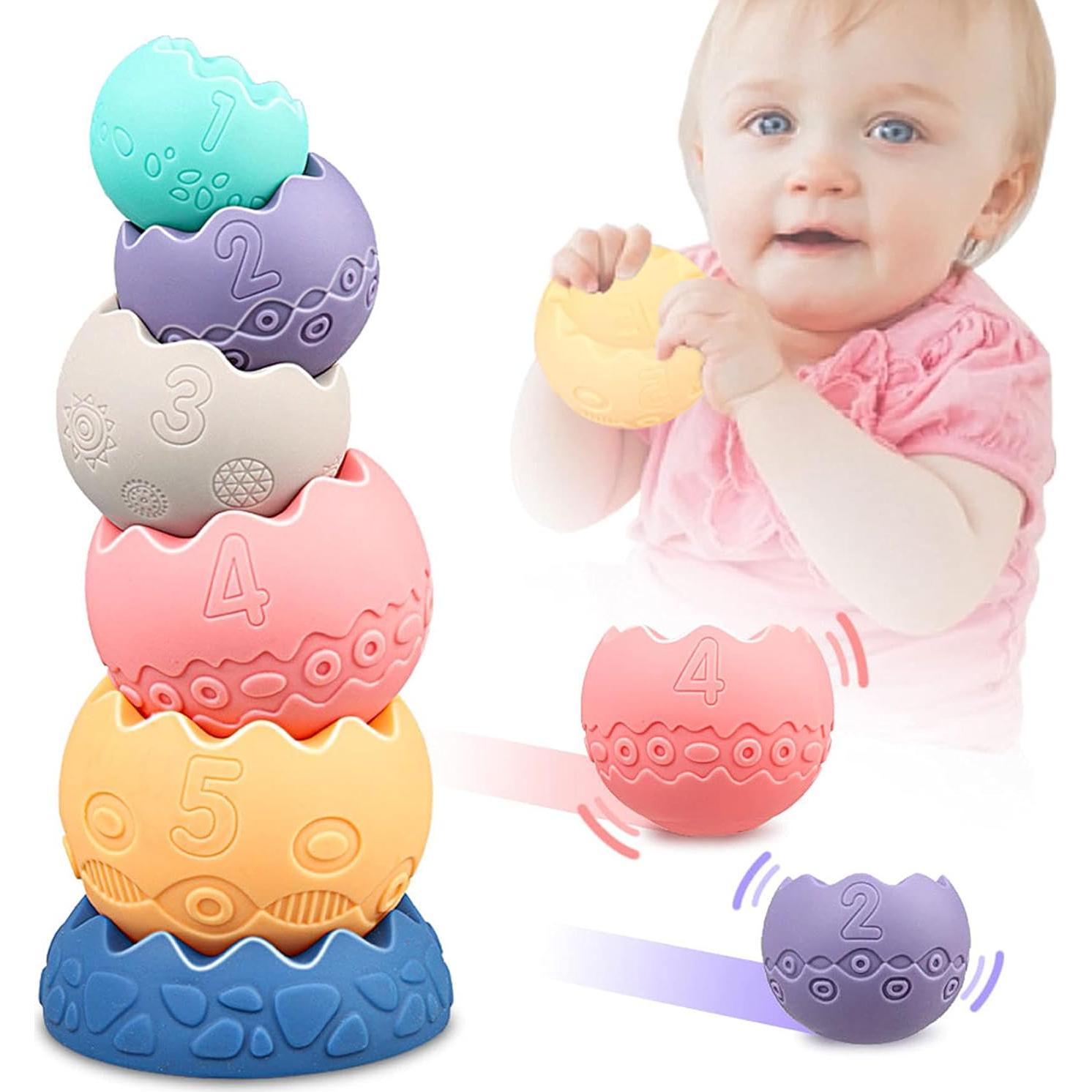 Pelotas Apilables Suaves Montessori Yuqiang para Bebés 6+ Meses