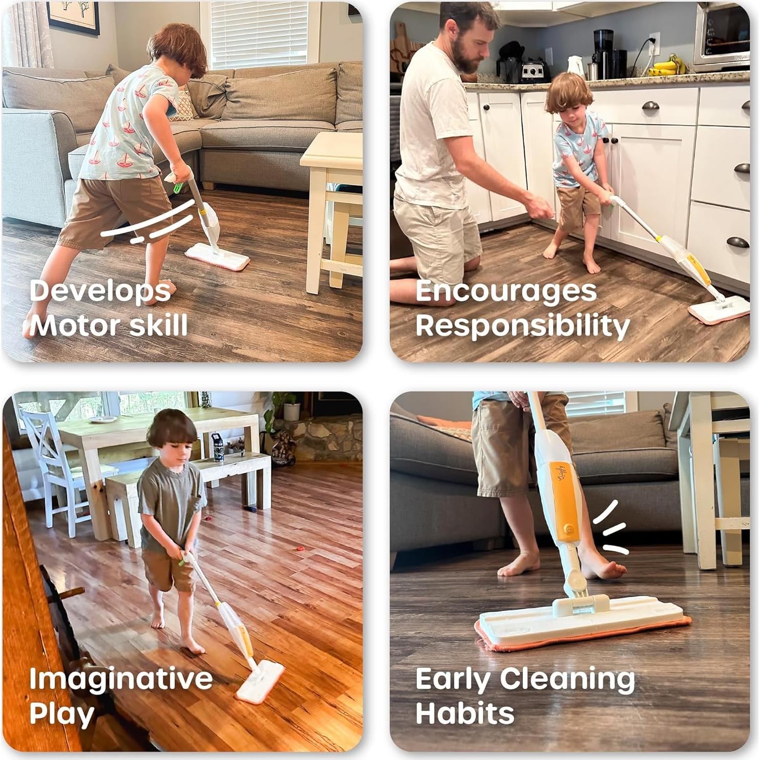 Mopa Pulverizadora Quiggly para Niños - Set de Limpieza Montessori