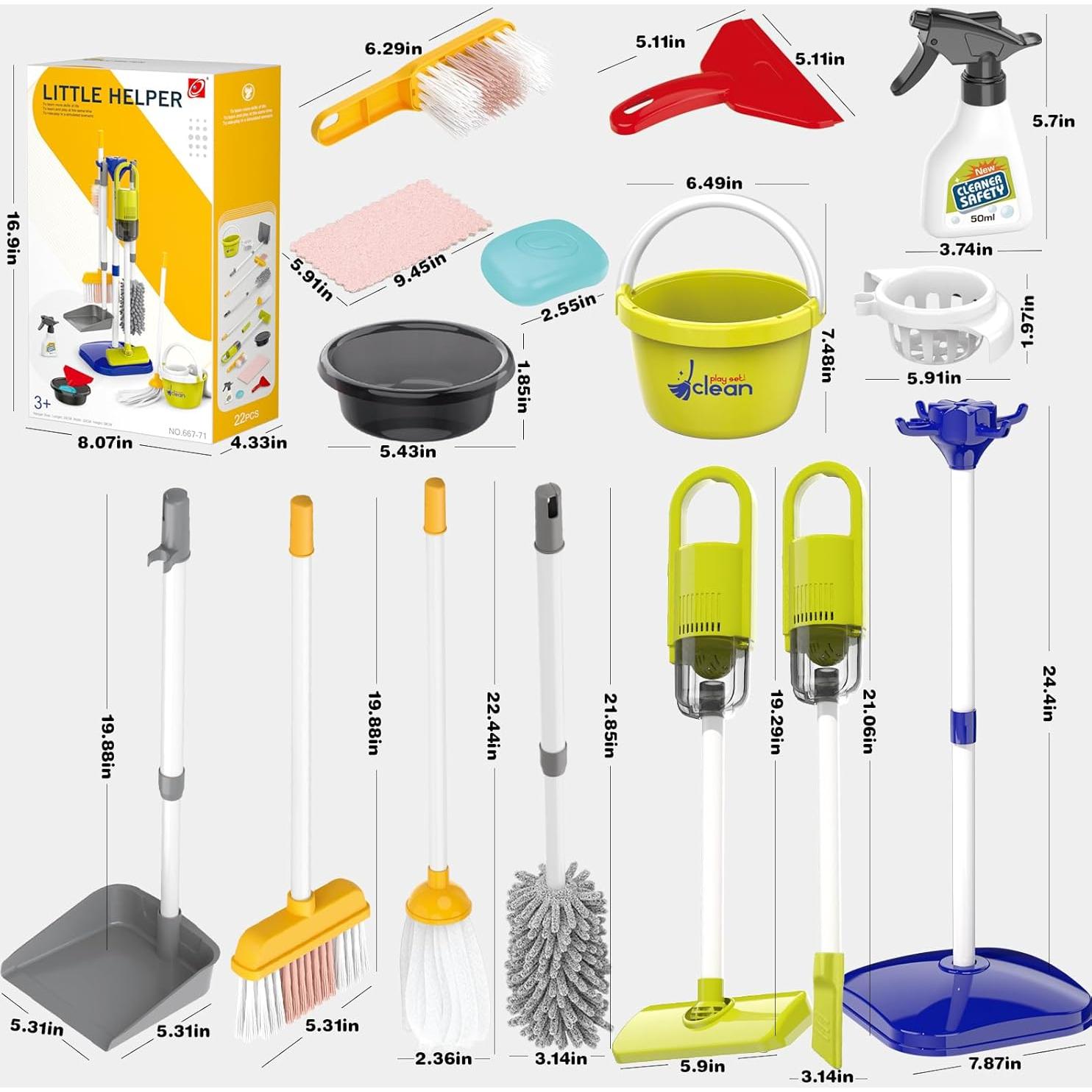 Juego de Limpieza Montessori para Niños con Aspiradora 0.95kg
