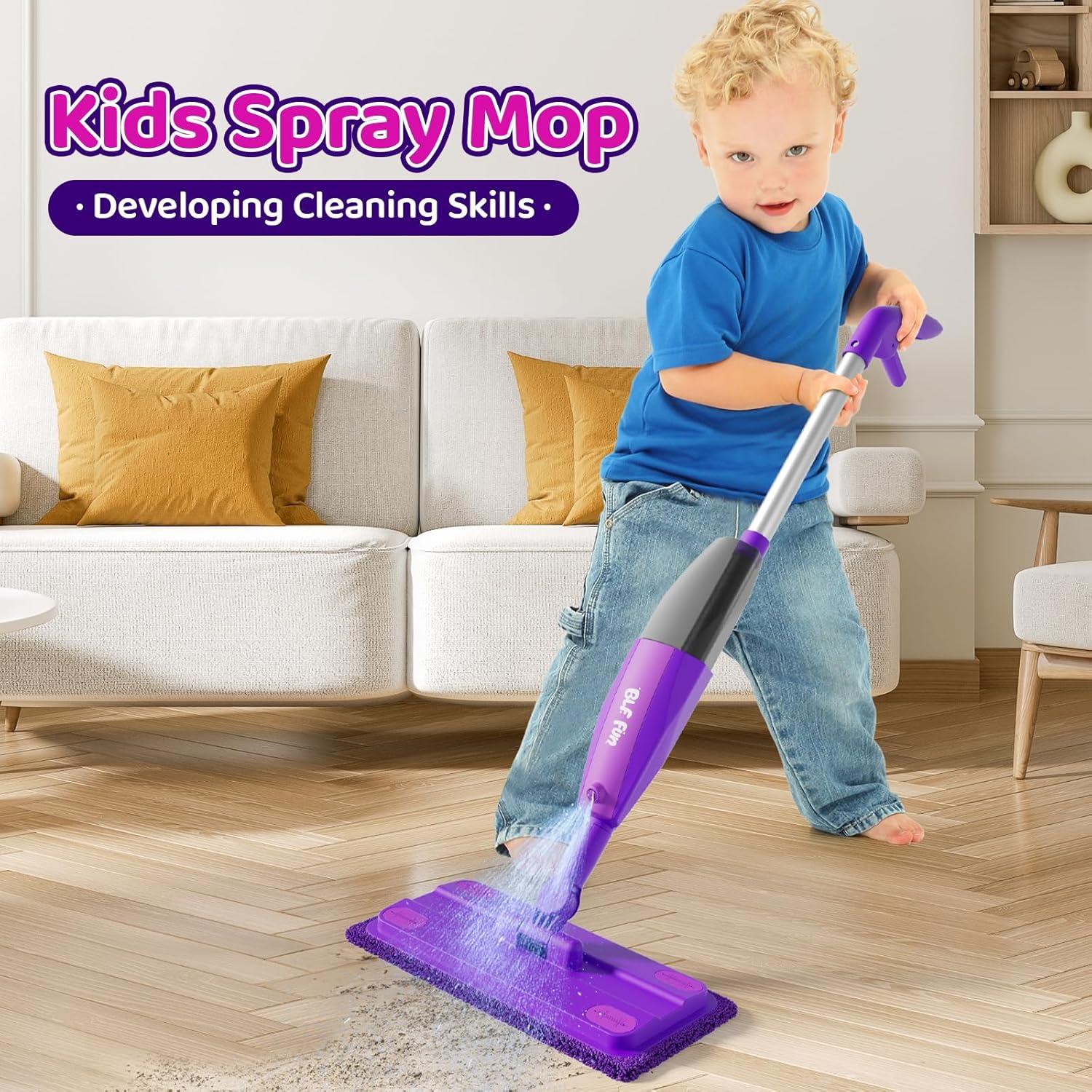 Mopa Pulverizadora Morada para Niños - Juguete de Limpieza Montessori