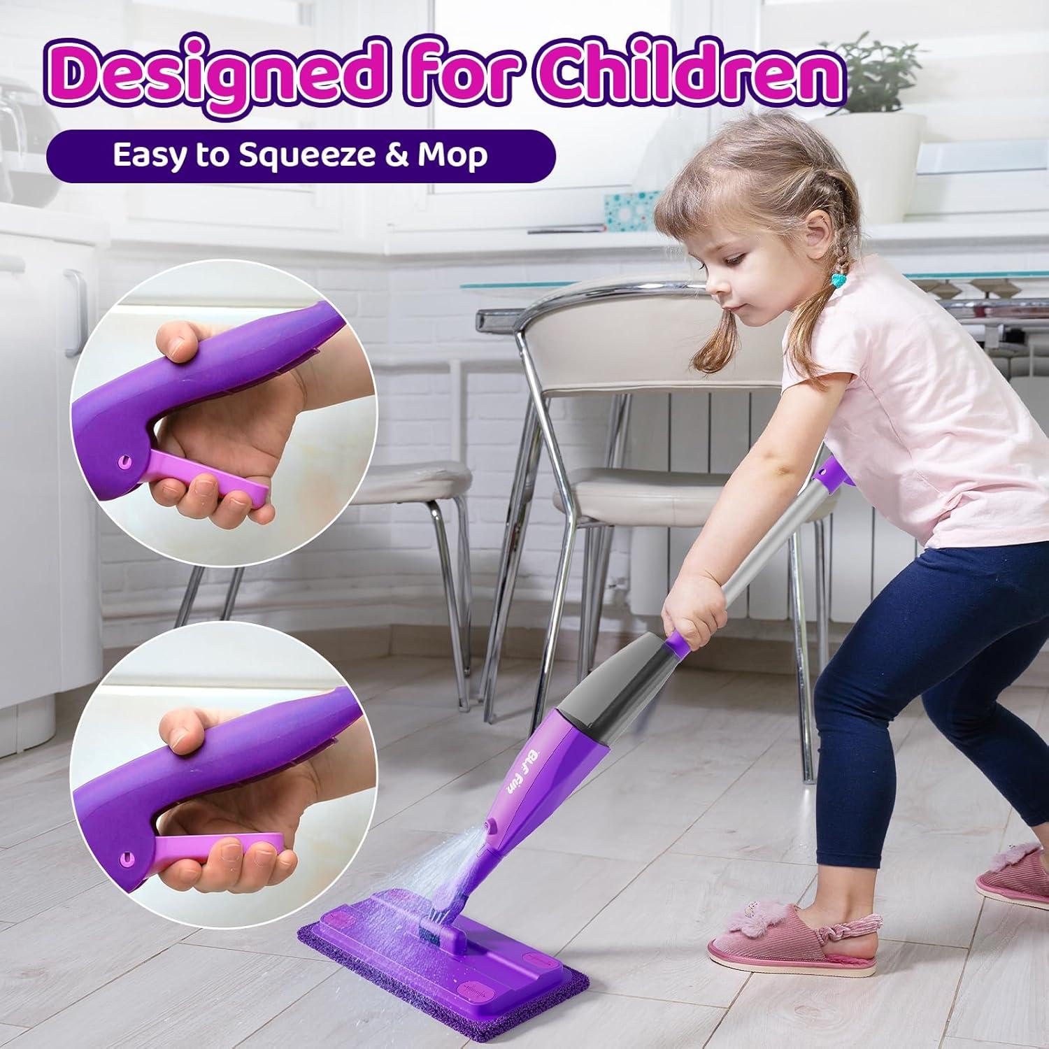 Mopa Pulverizadora Morada para Niños - Juguete de Limpieza Montessori