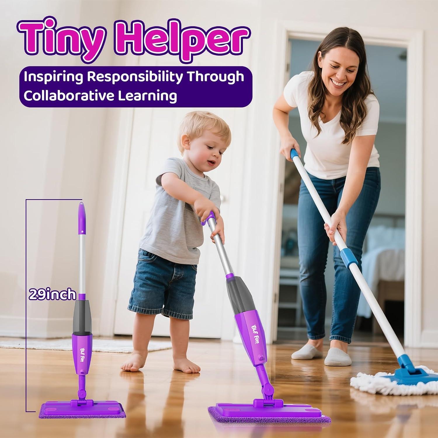 Mopa Pulverizadora Morada para Niños - Juguete de Limpieza Montessori