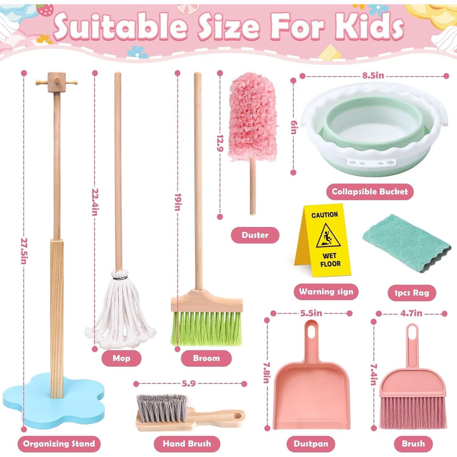 Juego de Limpieza de Madera Lonico para Niños 12 Piezas