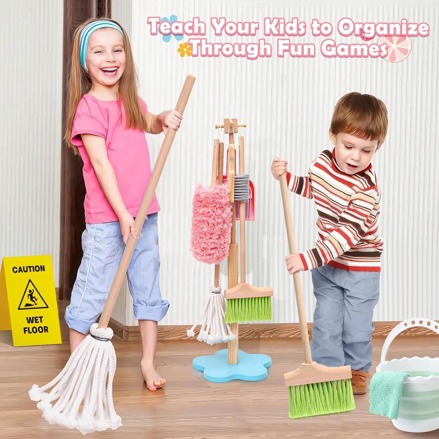 Juego de Limpieza de Madera Lonico para Niños 12 Piezas