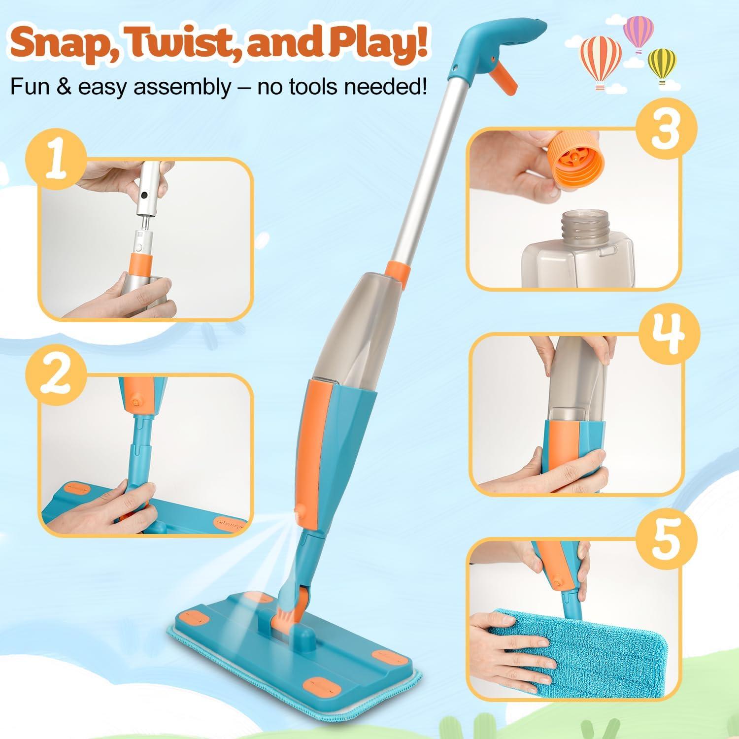 Mopa Spray para Niños BAYMI - Juguete de Limpieza 26x11x75cm