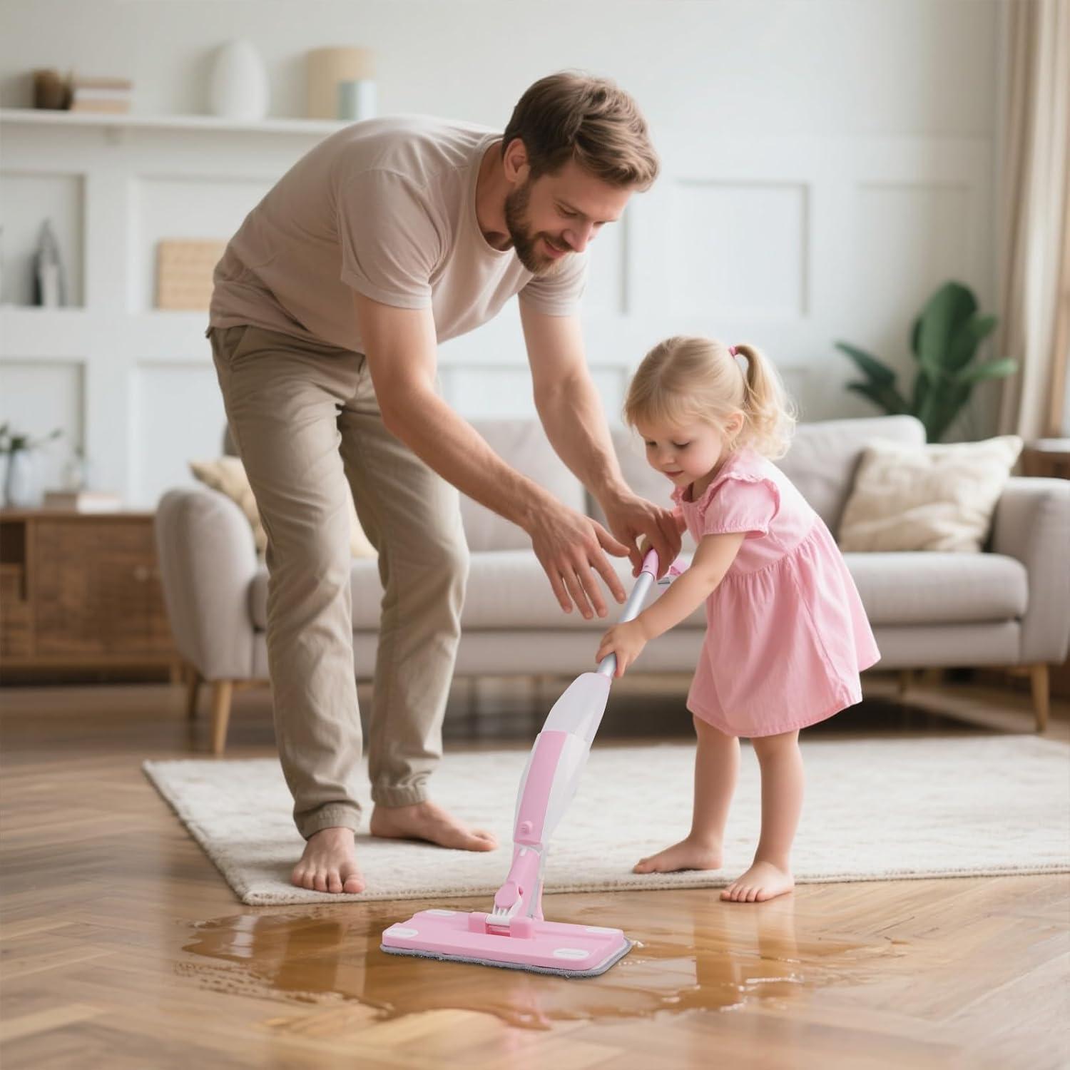 Mopa Pulverizadora para Niños Hilsoeet - Juguete de Limpieza Real