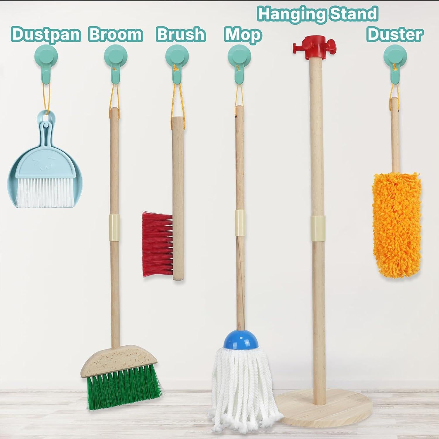 Juego de Limpieza de Madera KiddoKraft - 6 Piezas Montessori