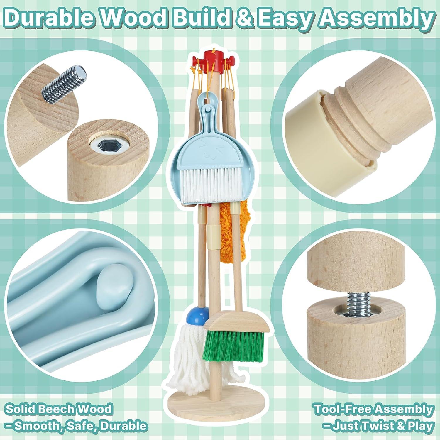 Juego de Limpieza de Madera KiddoKraft - 6 Piezas Montessori