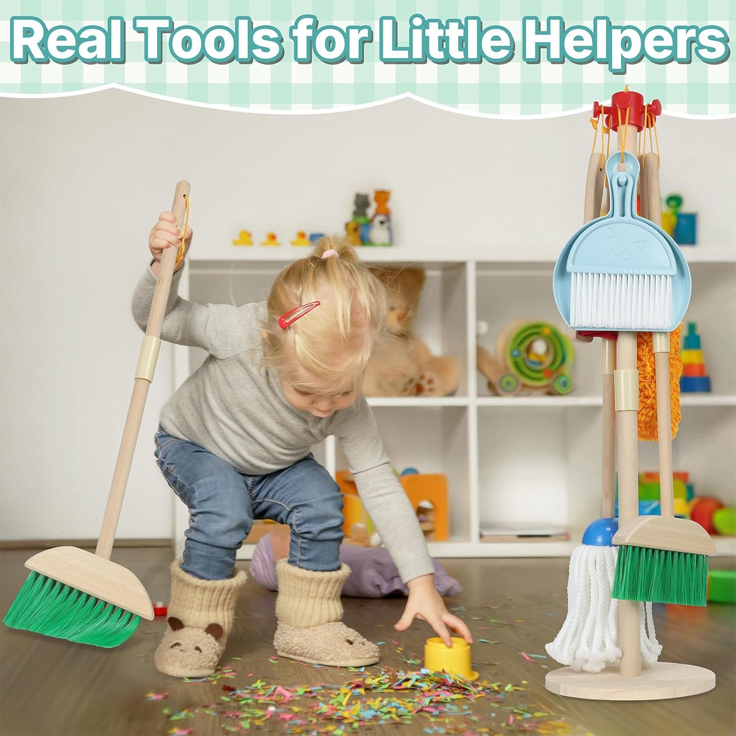 Juego de Limpieza de Madera KiddoKraft - 6 Piezas Montessori