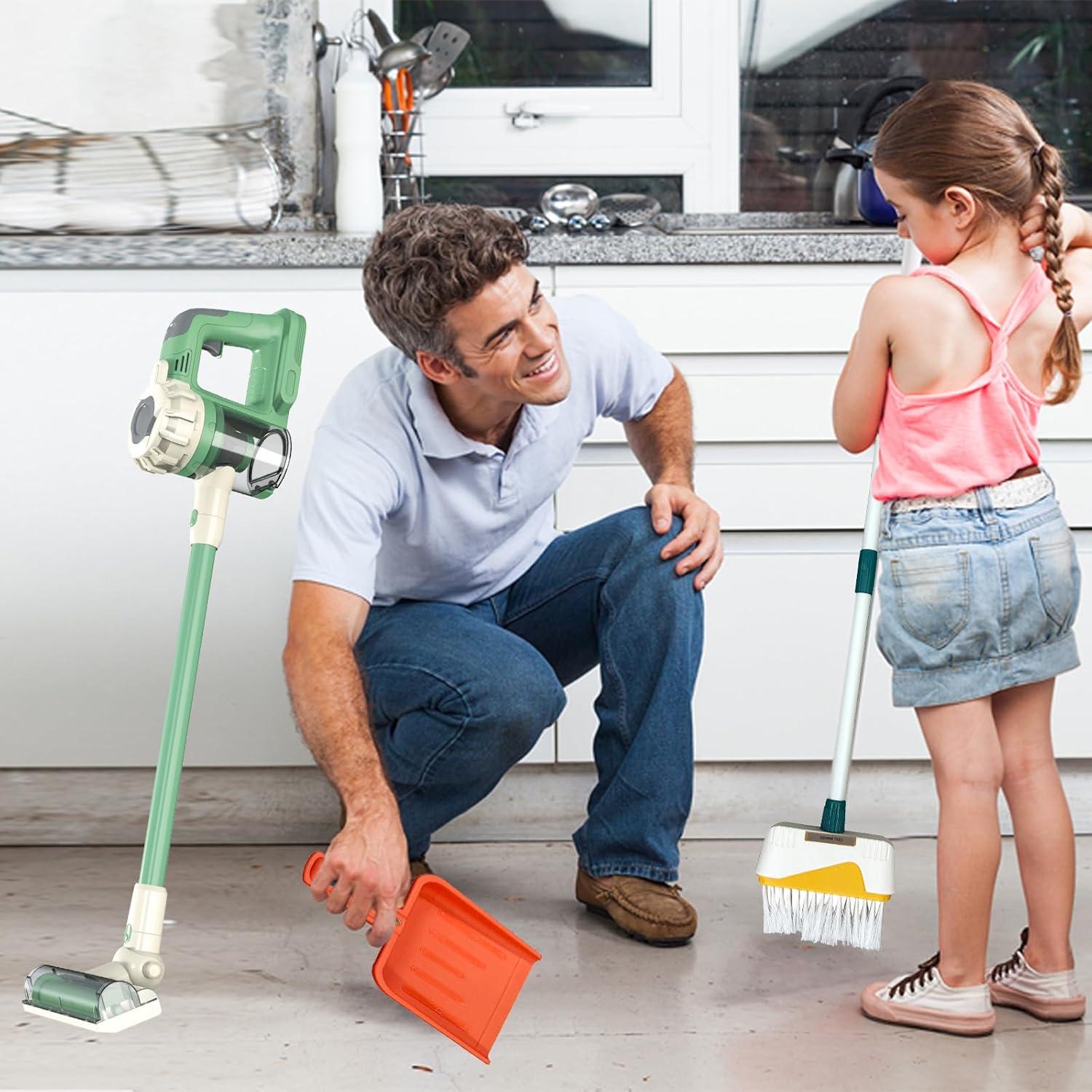 Aspiradora de Juguete BAYMI 950 Verde Set de Limpieza 9 Piezas