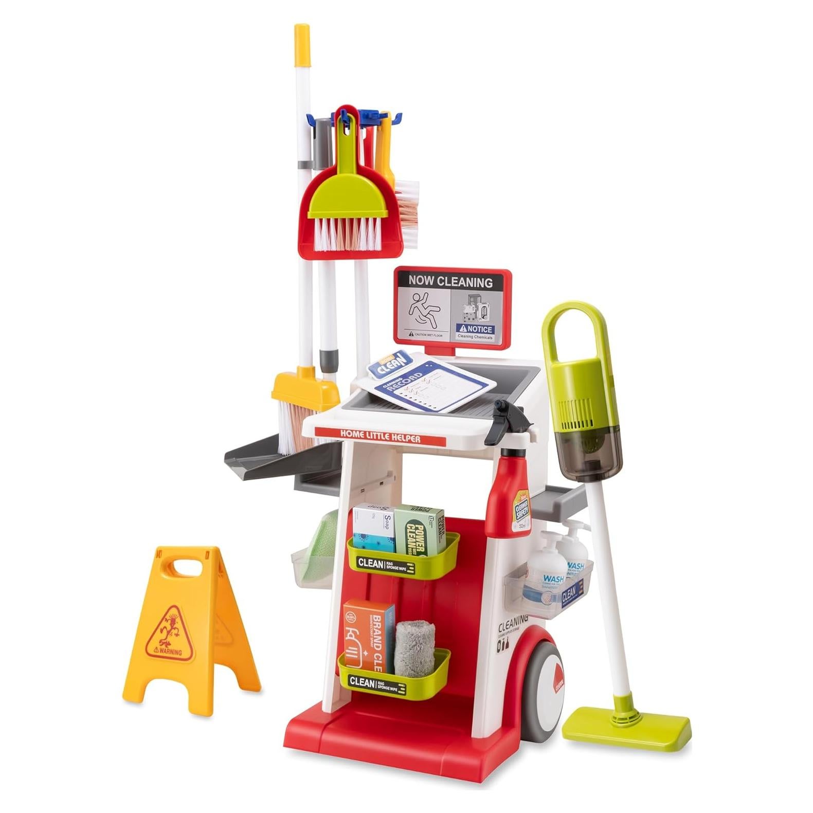 Juego de Limpieza Infantil POFJOEQ 22 Piezas Rojo