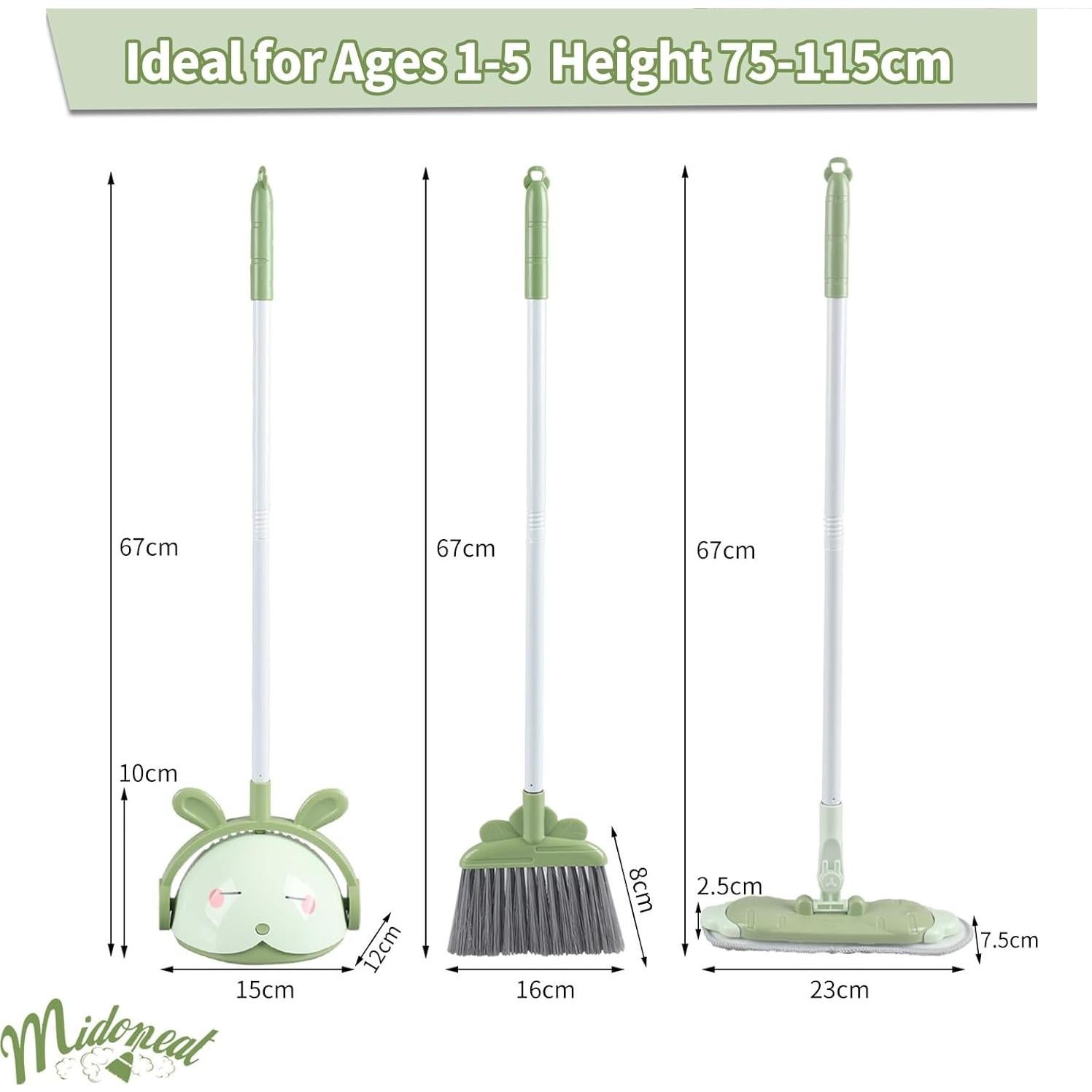 Juego de Limpieza para Niños Midoneat 6 Piezas Verde