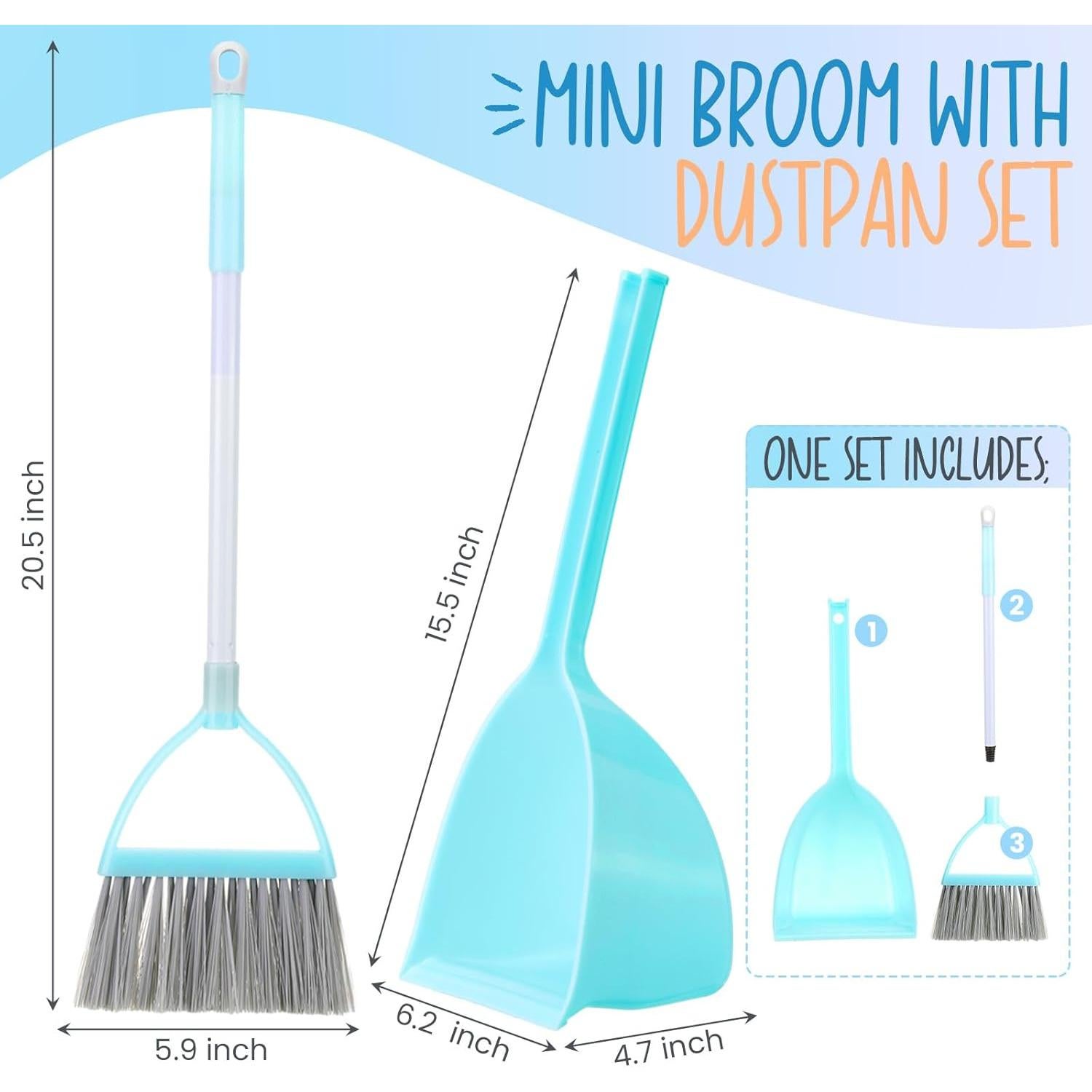 Juego de Escoba y Recogedor para Niños Roshtia - 2 Piezas