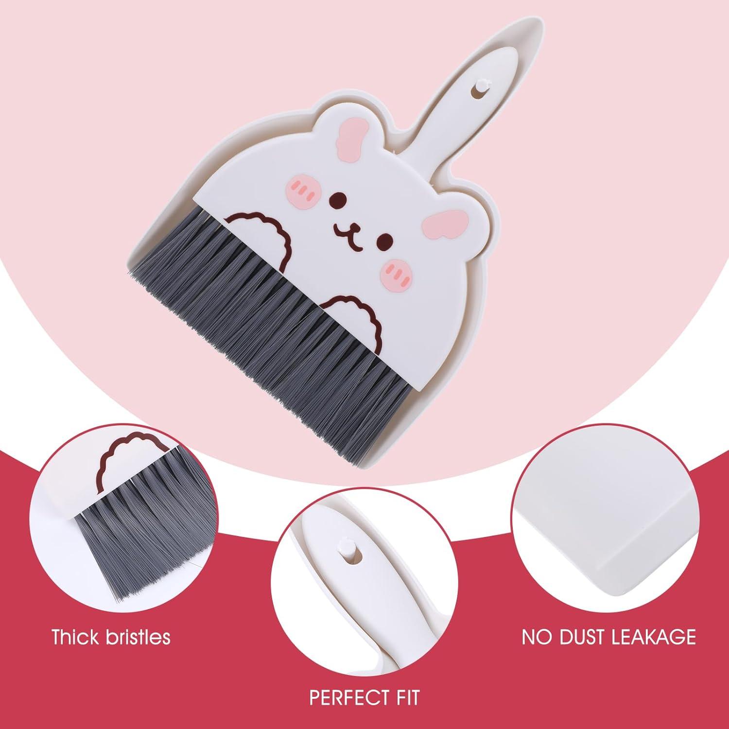 Juego de Escoba y Recogedor Wanmu Conejo Blanco 23.5x17.5cm