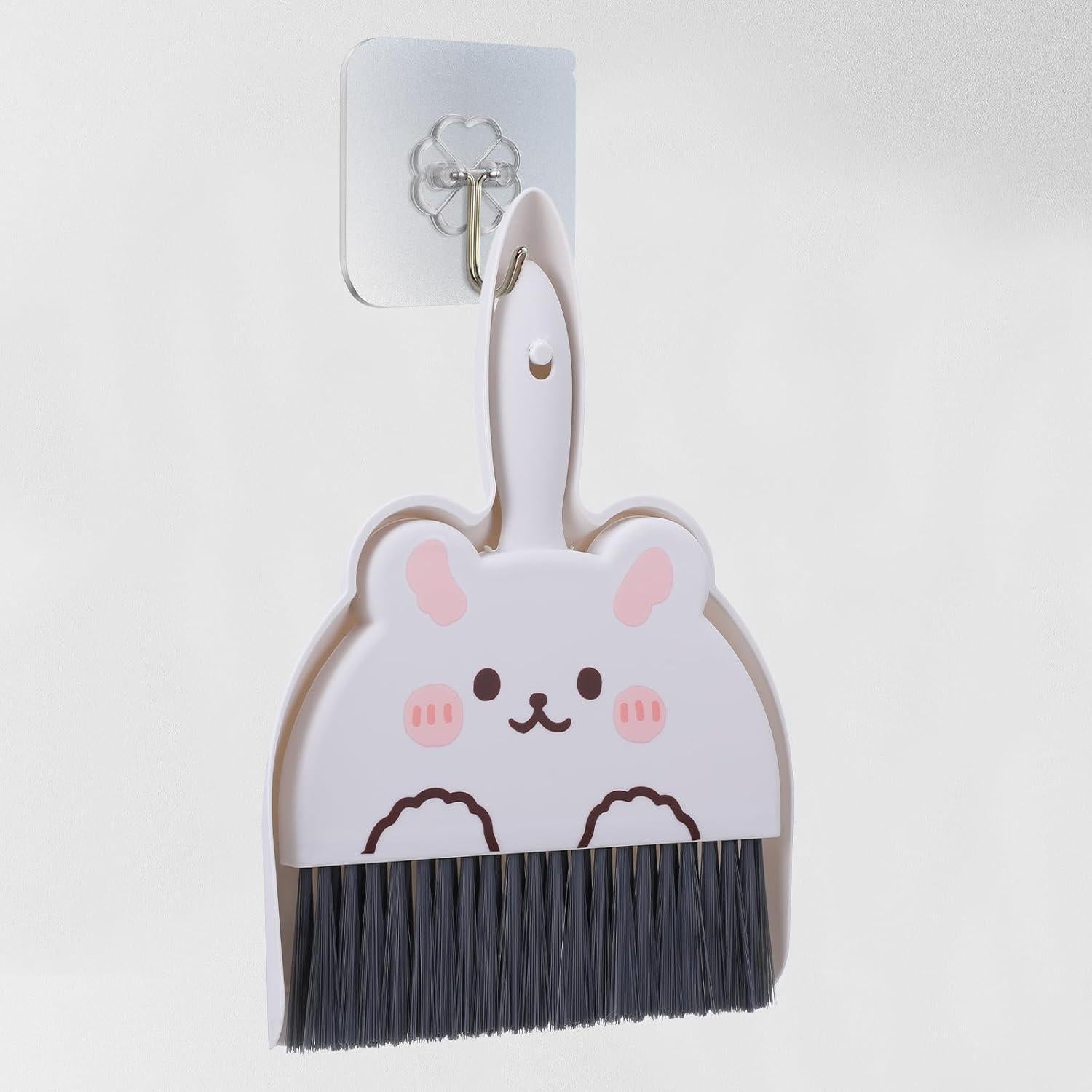 Juego de Escoba y Recogedor Wanmu Conejo Blanco 23.5x17.5cm