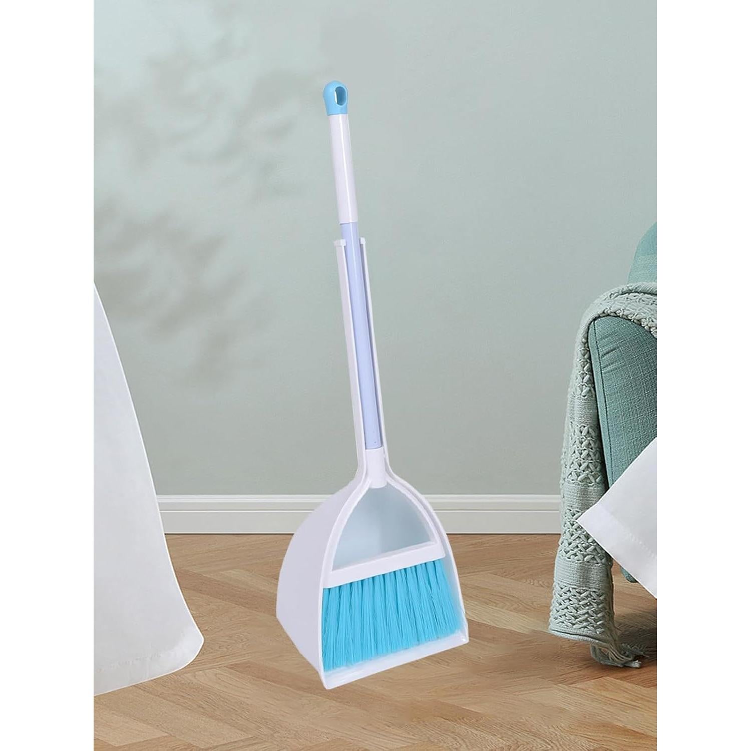 Mini Escoba y Recogedor QIDIWIN para Niños Blanco y Gris