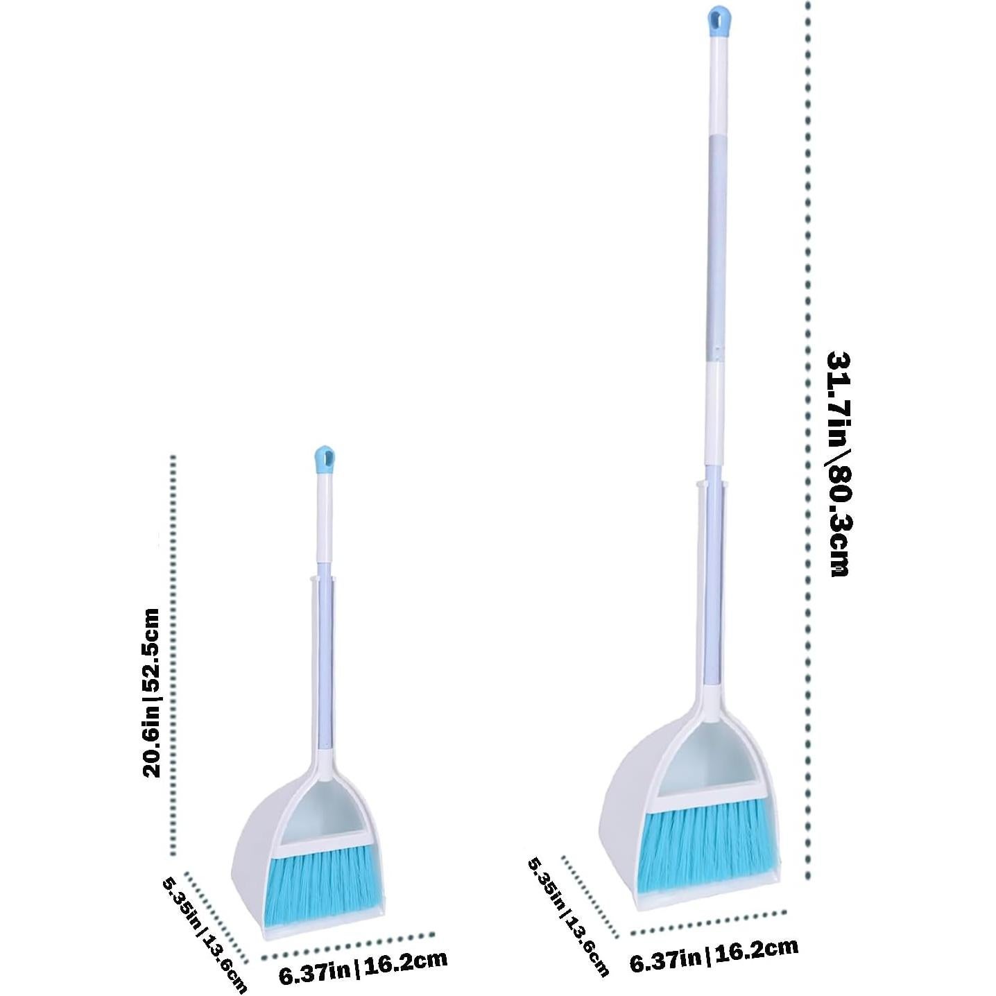 Mini Escoba y Recogedor QIDIWIN para Niños Blanco y Gris