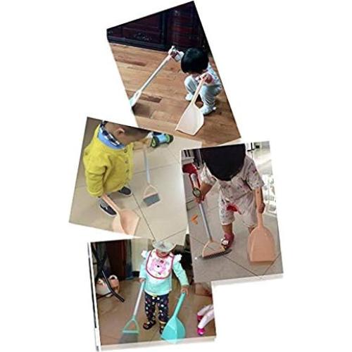 Mini Escoba y Recogedor QIDIWIN para Niños Blanco y Gris