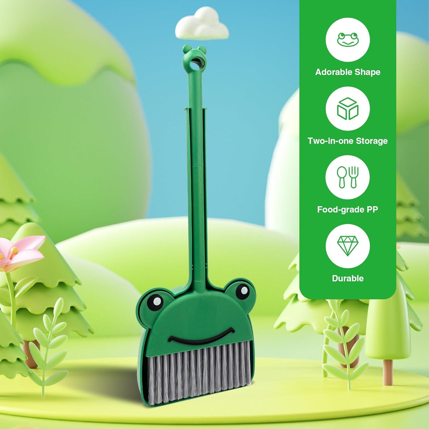 Juego de Escoba y Recogedor Esdallina Verde para Niños