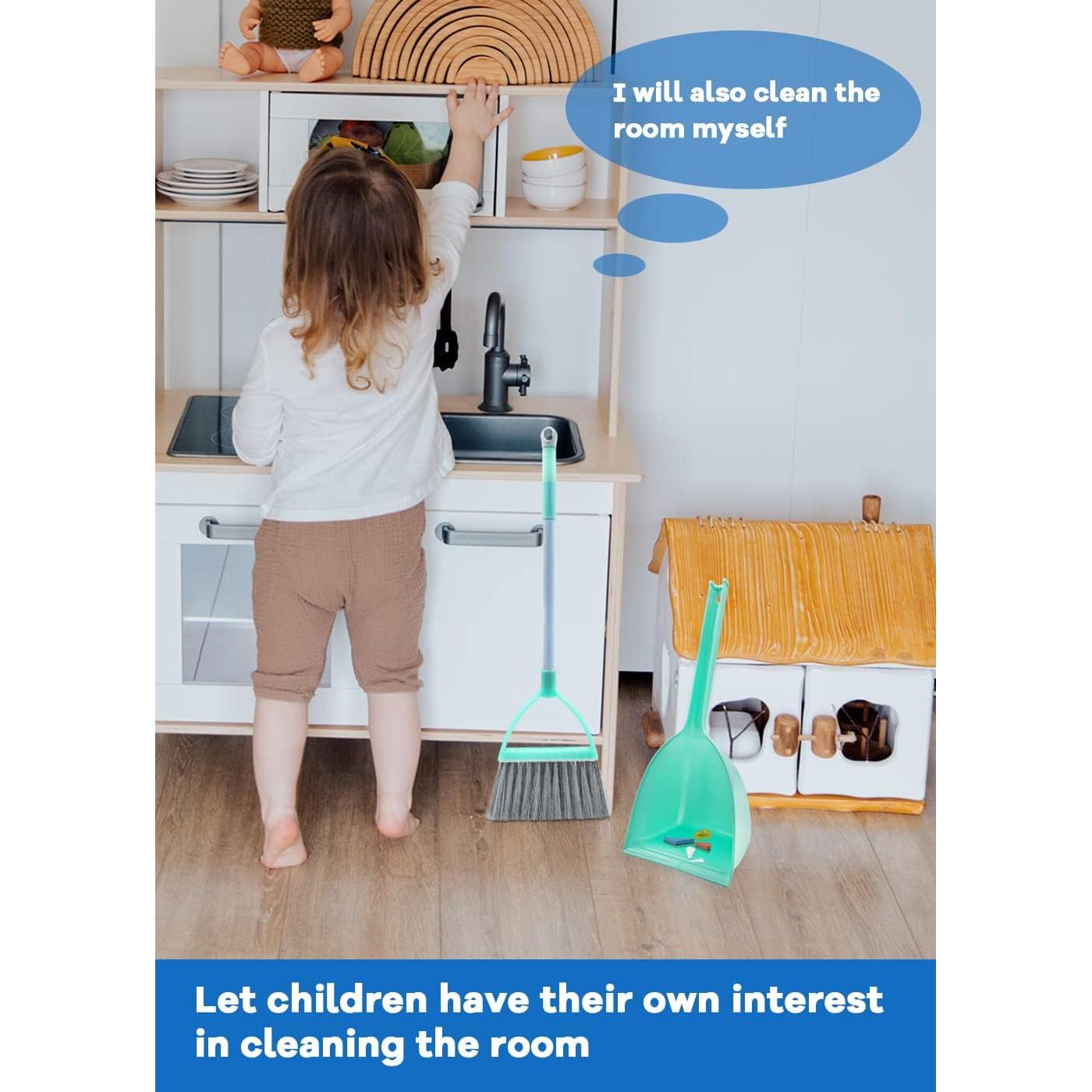 Escoba y Recogedor Pequeño para Niños WDDBHSKN Azul