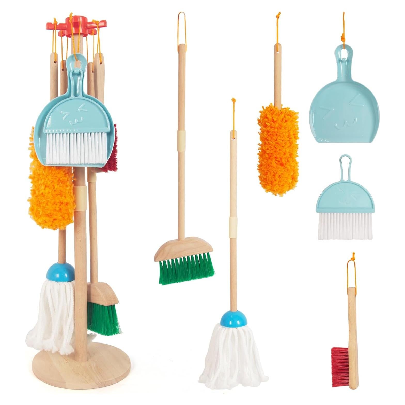 Set de Limpieza para Niños WoodenEdu - 7 Piezas Azul