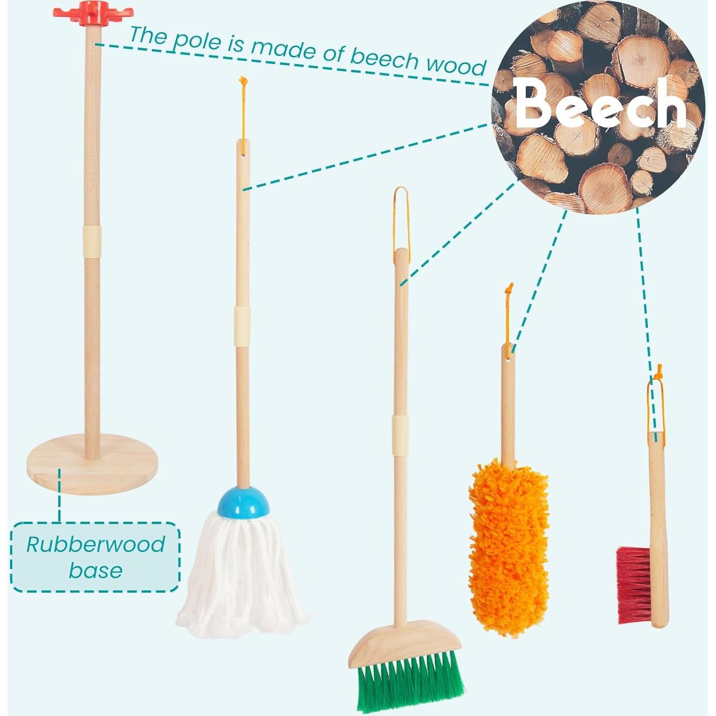 Set de Limpieza para Niños WoodenEdu - 7 Piezas Azul