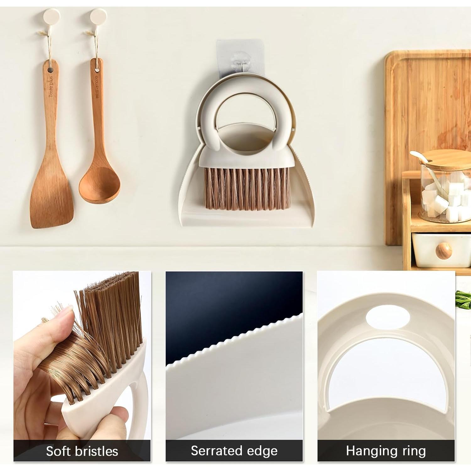 Juego de Escoba y Recogedor Mini BAOYINGTE - Blanco, 16.5 cm